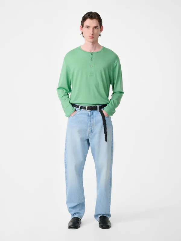 Kuyto Long Sleeve Jersey in Apple made by Studio Nicholson