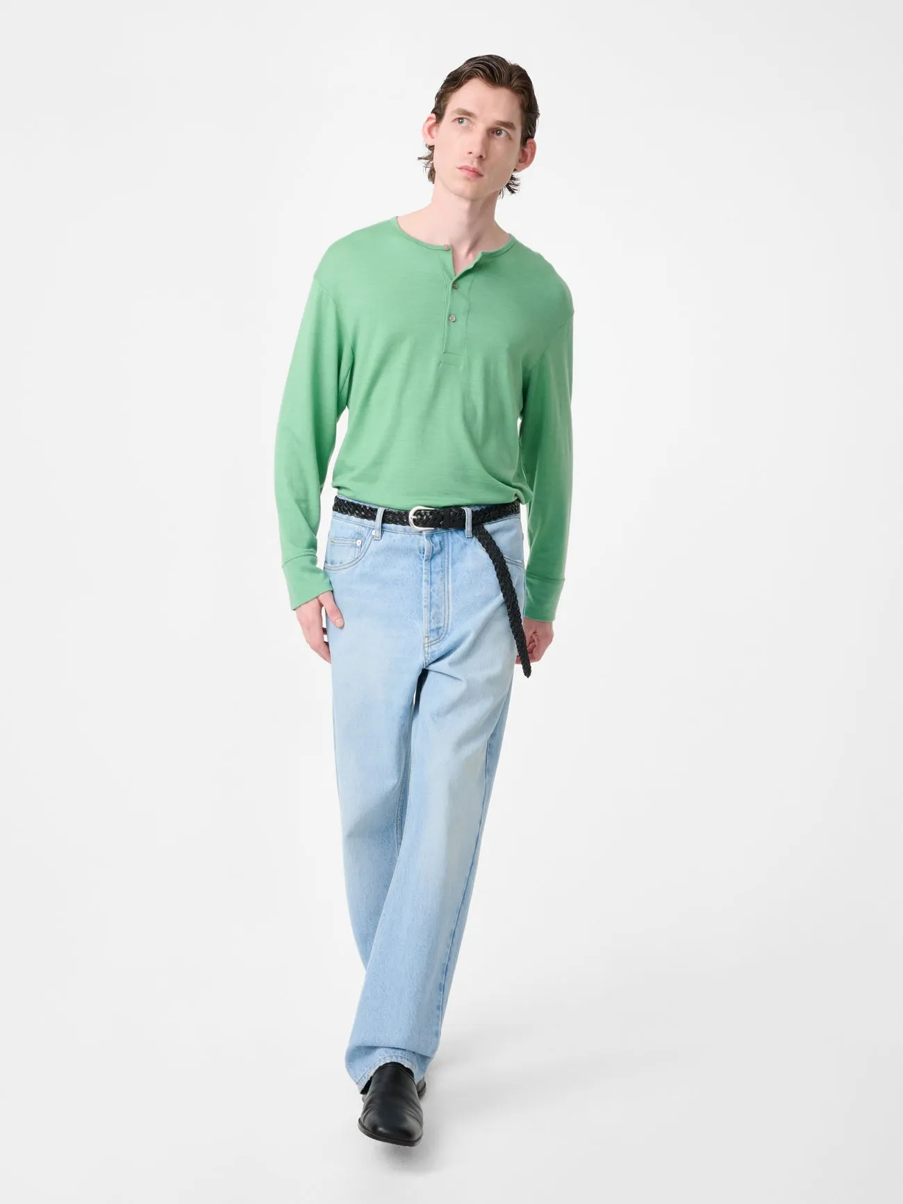 Kuyto Long Sleeve Jersey in Apple sold by Studio Nicholson product image thumbnail 5