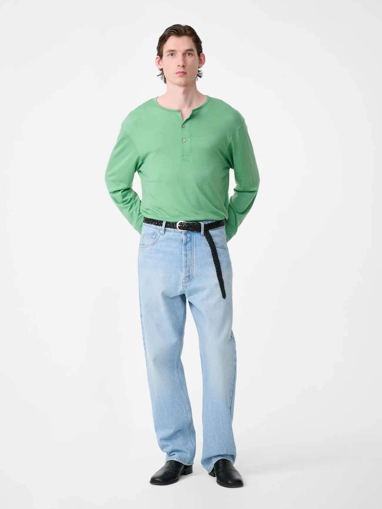 Kuyto Long Sleeve Jersey in Apple sold by Studio Nicholson product image thumbnail 3