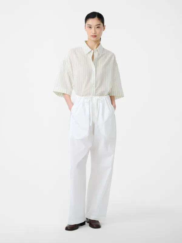 Ventura Drawstring Pant in Optic White made by Studio Nicholson