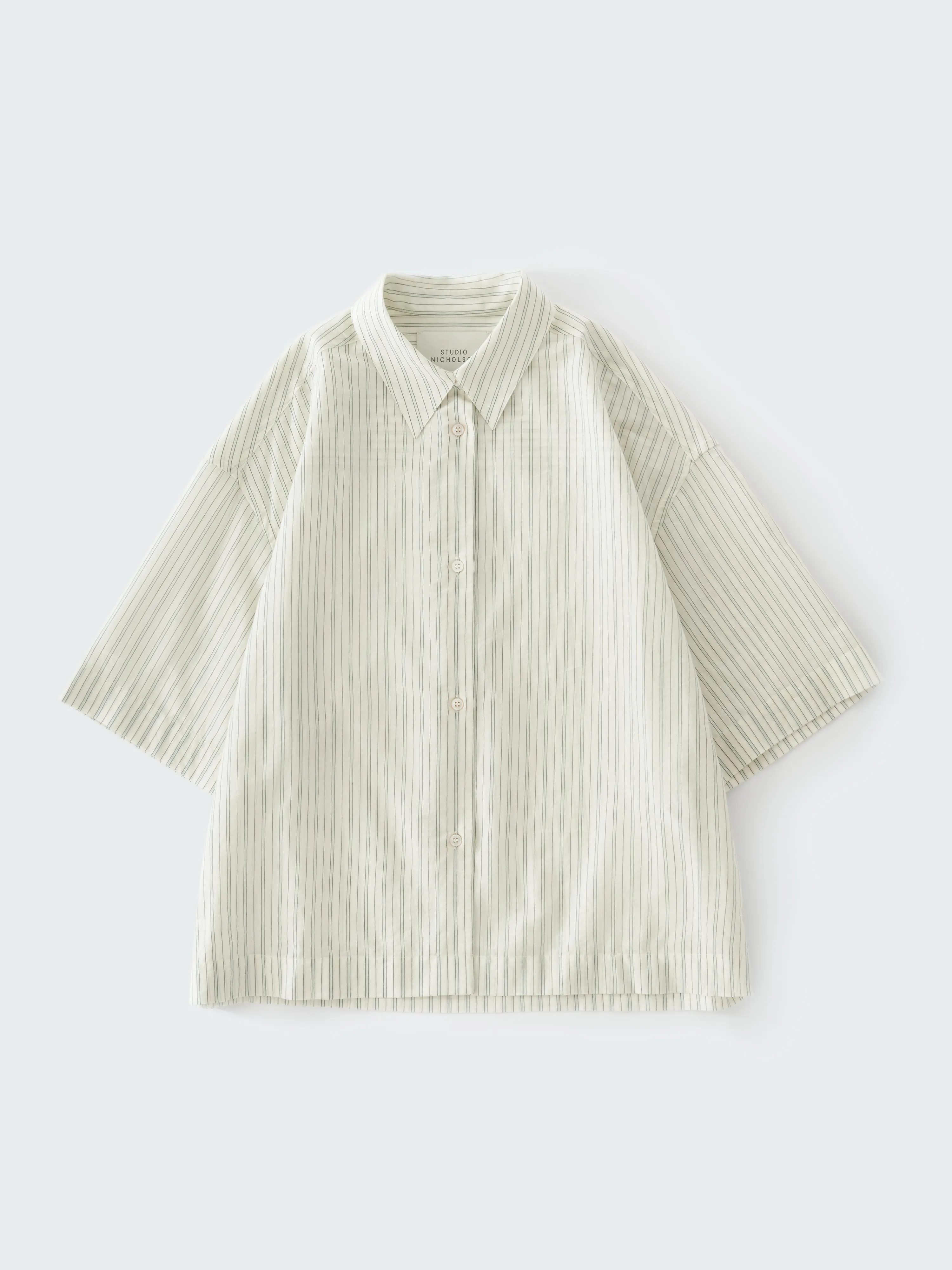 Merle Short Sleeve Shirt in Parchment Stripe sold by Studio Nicholson product image thumbnail 5