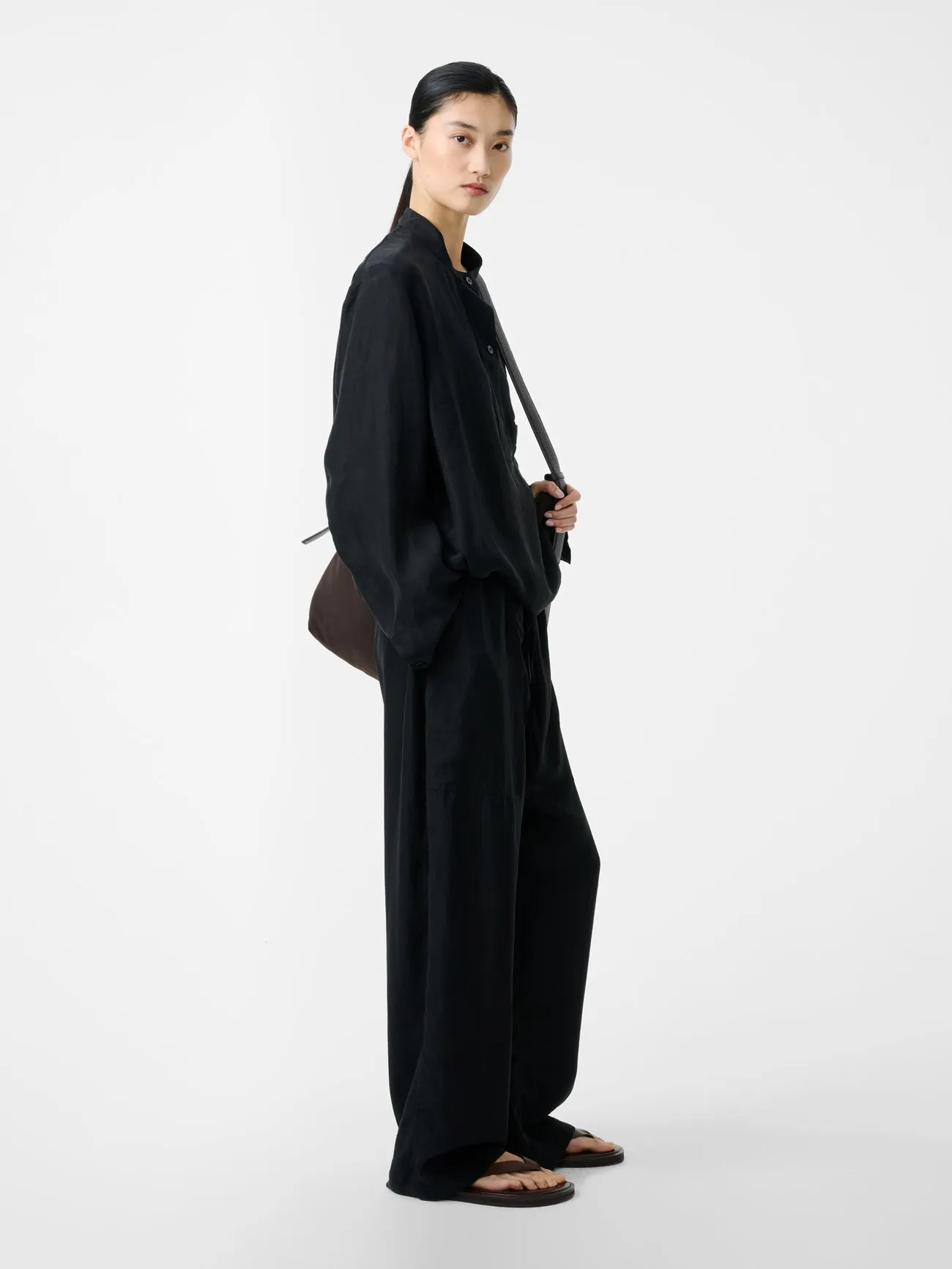 Capel Twill Drawstring Pant in Black sold by Studio Nicholson product image thumbnail 3