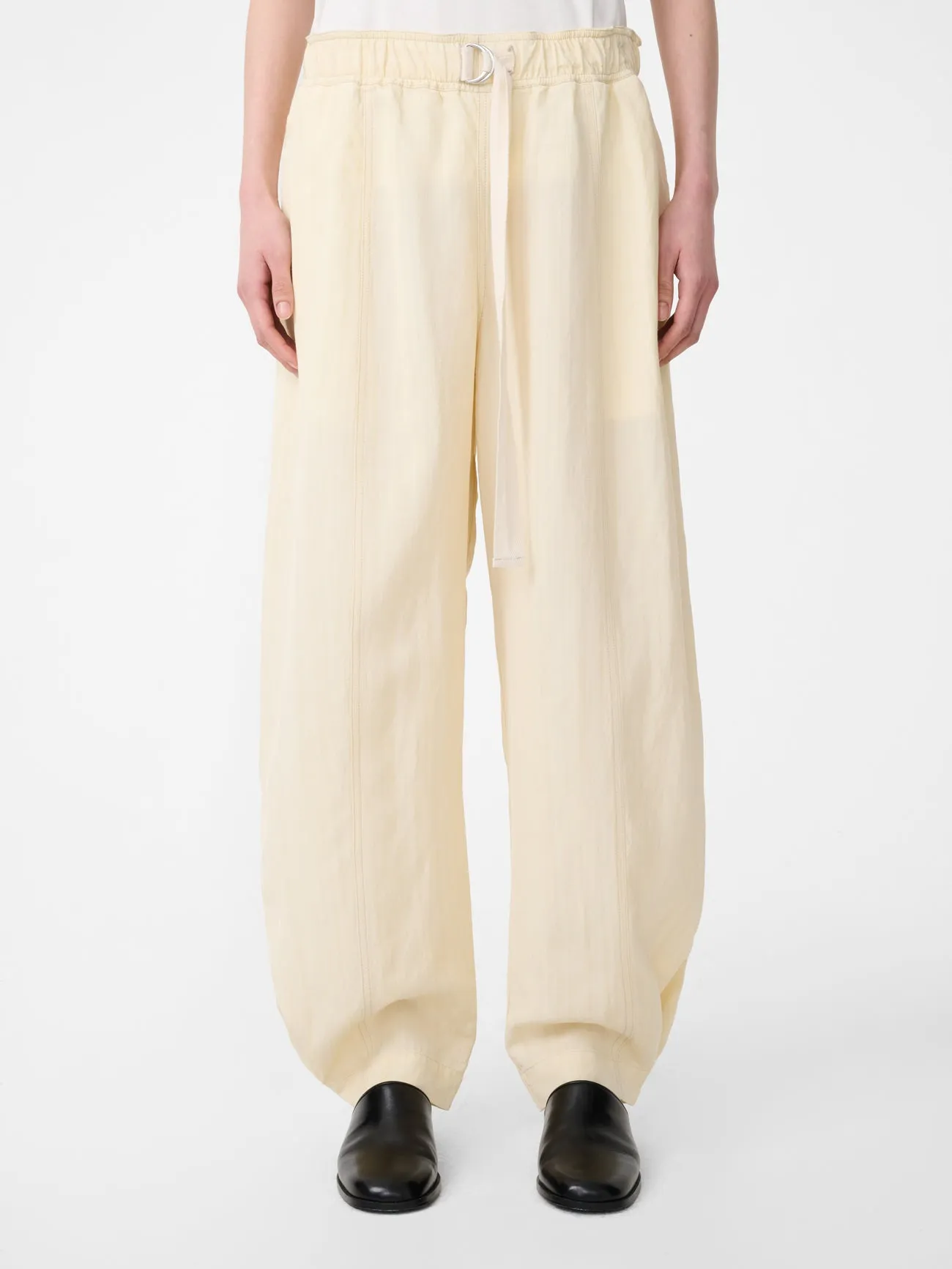 Calvo Belted Pant in Alabaster sold by Studio Nicholson product image thumbnail 5