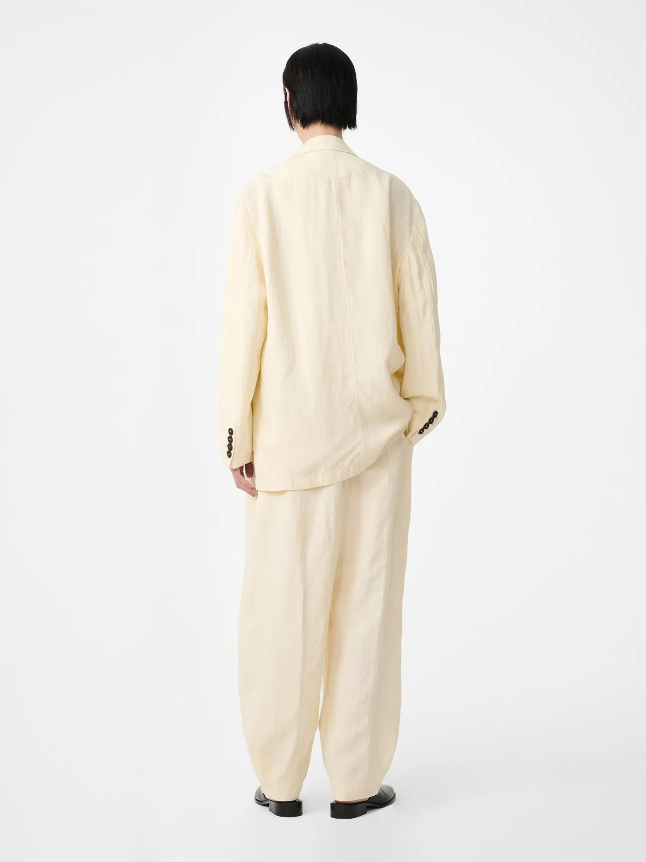 Calvo Belted Pant in Alabaster sold by Studio Nicholson product image thumbnail 4