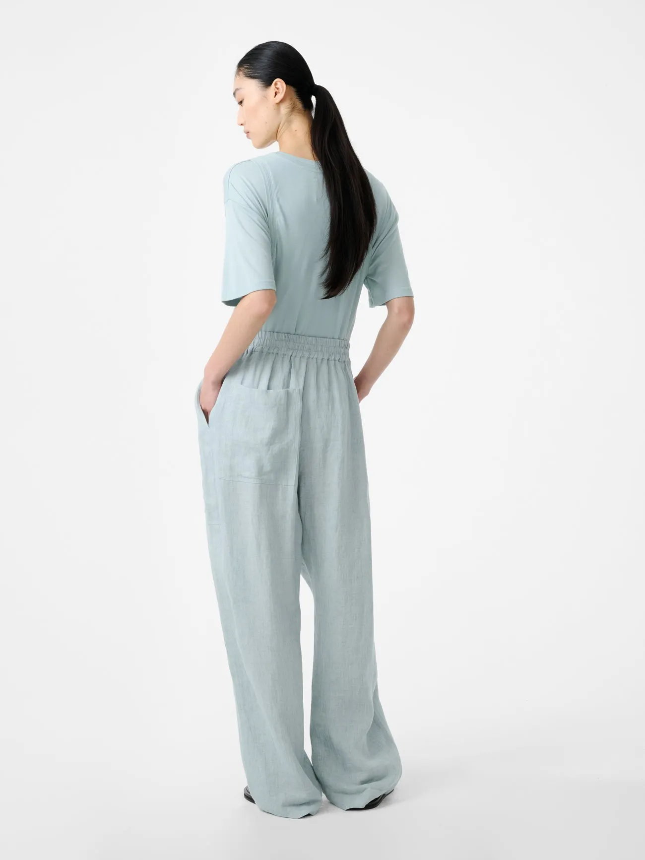 Attis Linen Drawstring Pant in Spearmint sold by Studio Nicholson product image thumbnail 5