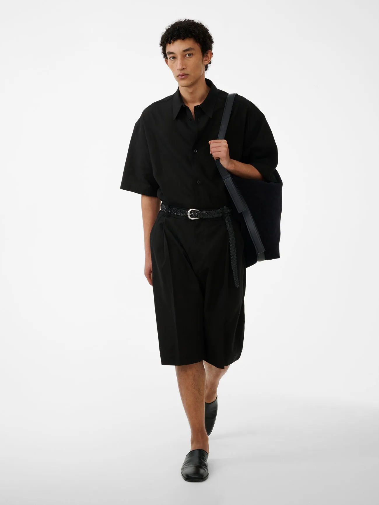 Sanko Short Sleeve Shirt in Black sold by Studio Nicholson product image thumbnail 2