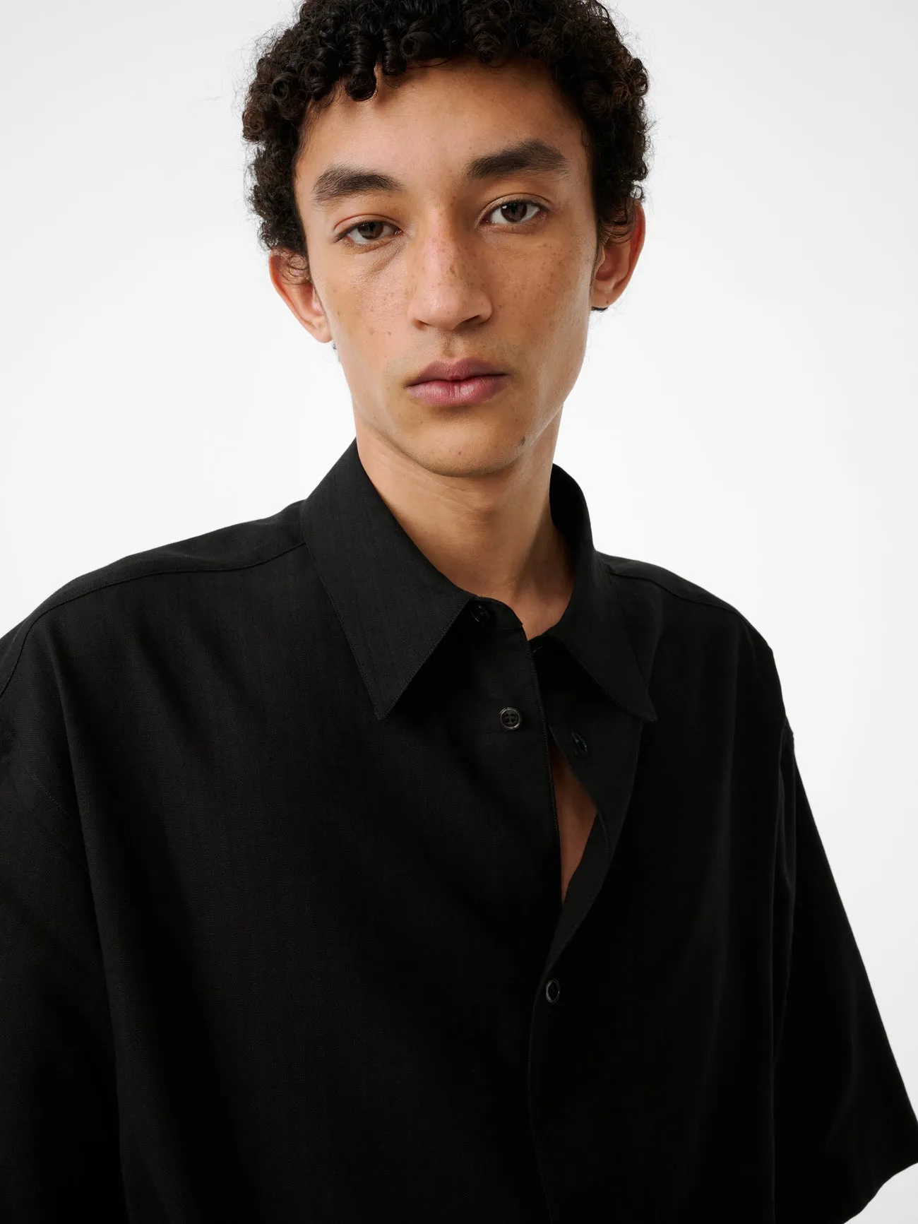 Sanko Short Sleeve Shirt in Black sold by Studio Nicholson product image thumbnail 4