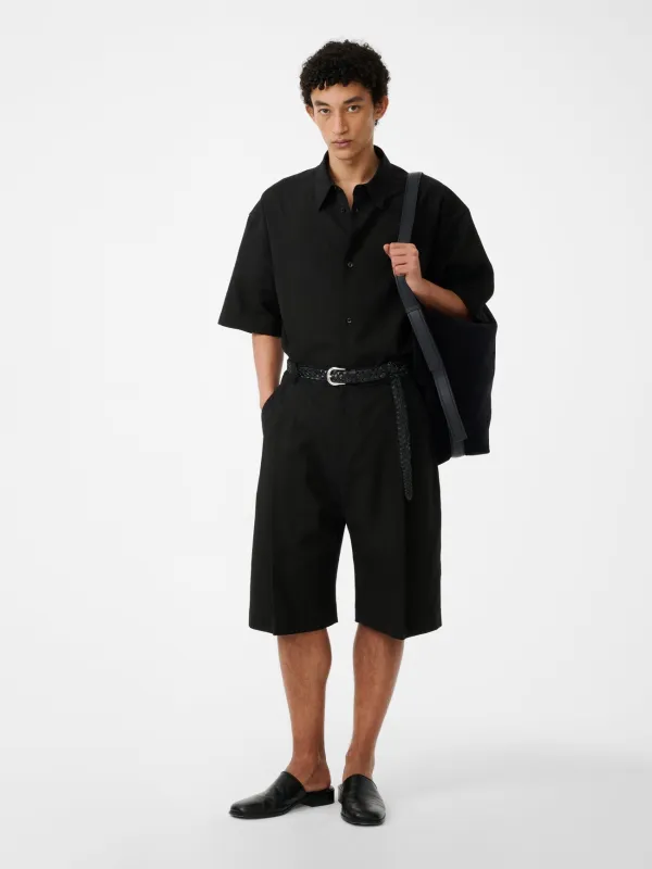 Sanko Short Sleeve Shirt in Black made by Studio Nicholson