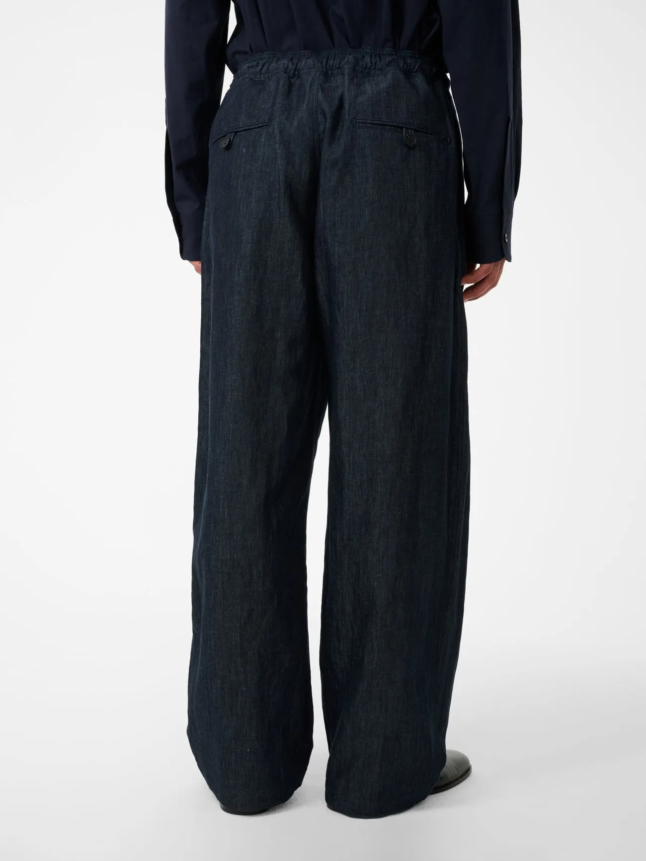 Sonny Cotton Drawstring Pant in Indigo sold by Studio Nicholson product image thumbnail 5