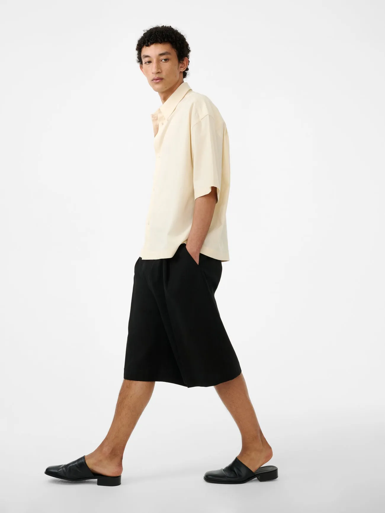 Sanko Short Sleeve Shirt in Antique White sold by Studio Nicholson