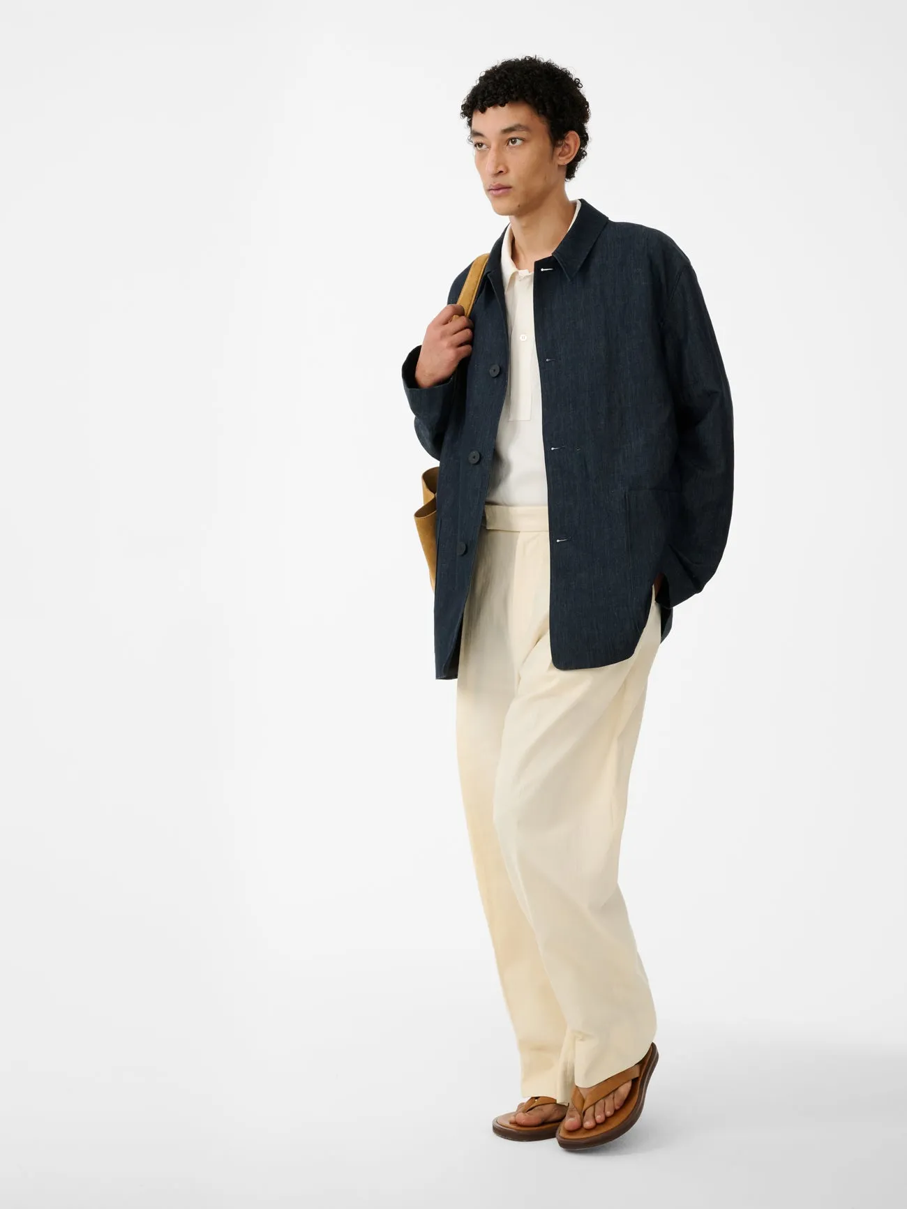Pull Tailored Pant in Antique White sold by Studio Nicholson product image thumbnail 4