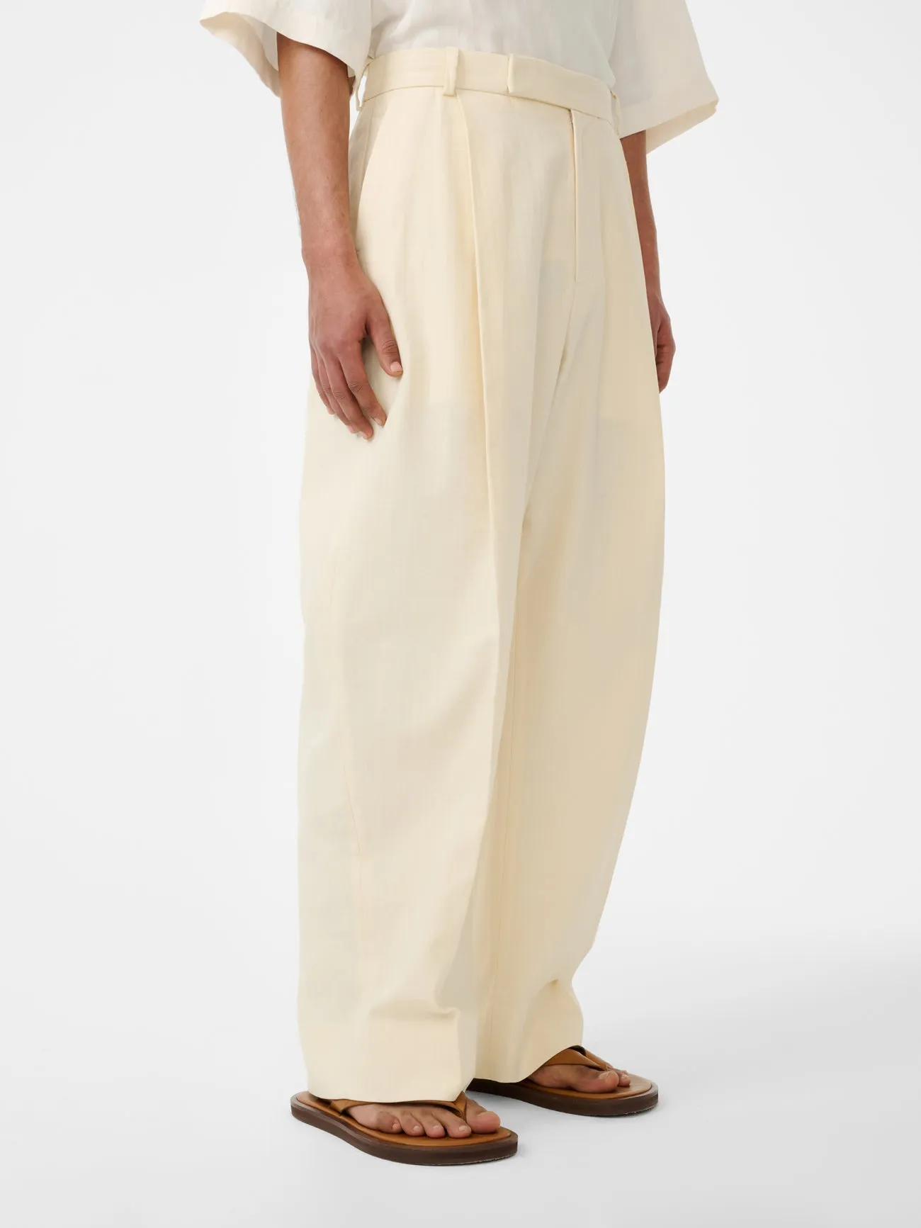 Pull Tailored Pant in Antique White sold by Studio Nicholson product image thumbnail 5
