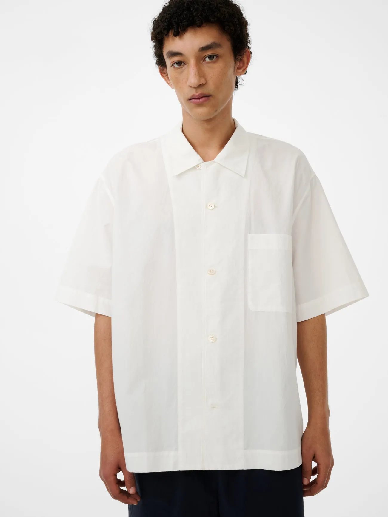 Agios Short Sleeve Shirt in Optic White sold by Studio Nicholson product image thumbnail 2