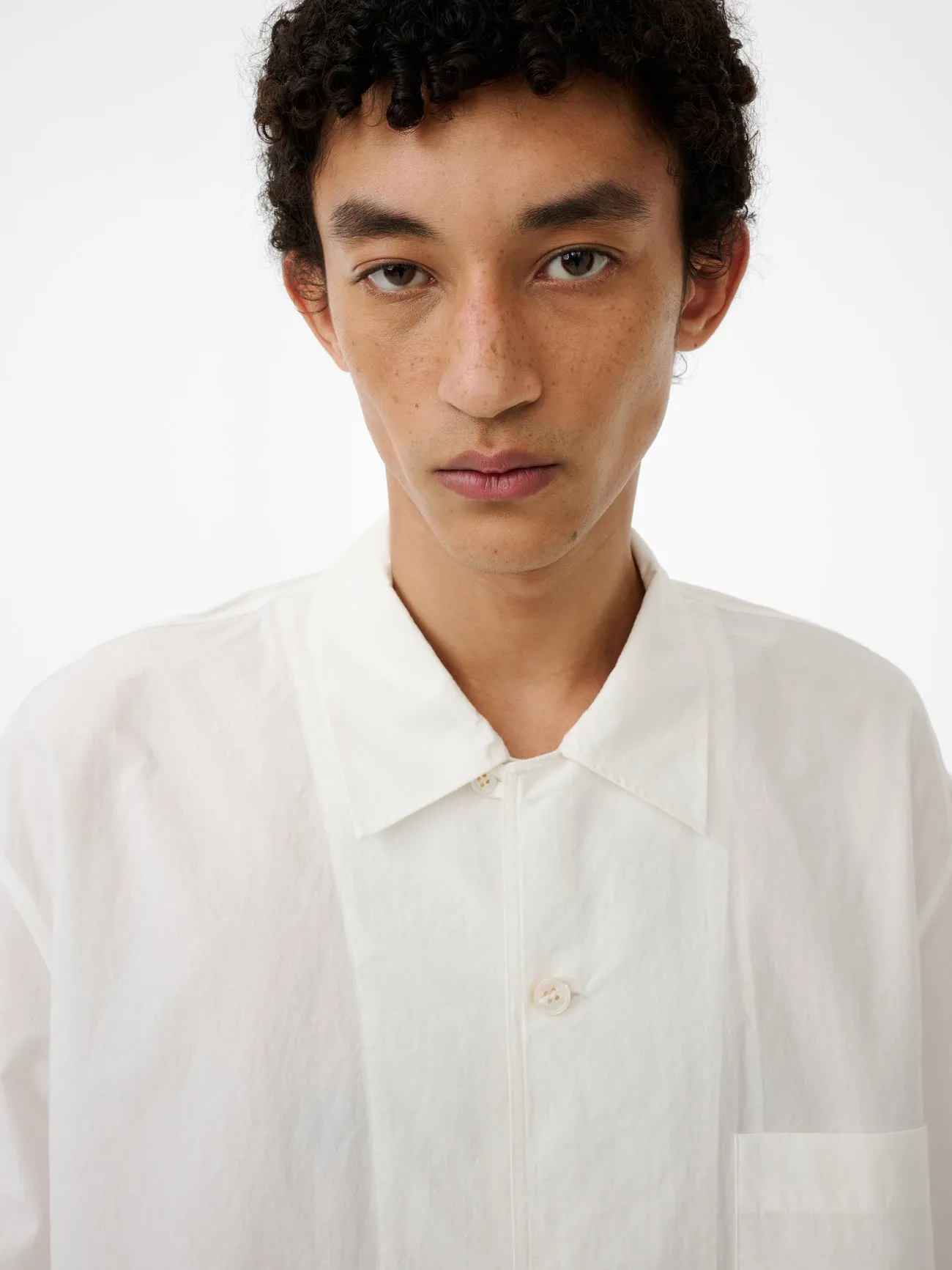 Agios Short Sleeve Shirt in Optic White sold by Studio Nicholson product image thumbnail 4