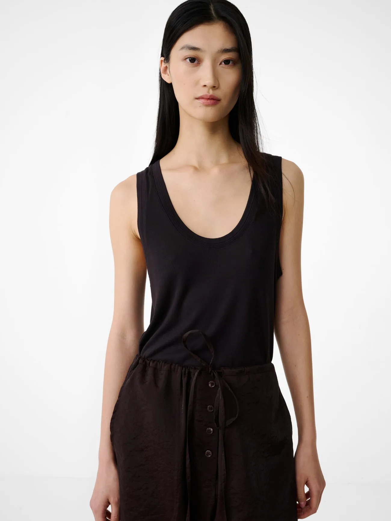 Votan Jersery Top in Black Grape sold by Studio Nicholson
