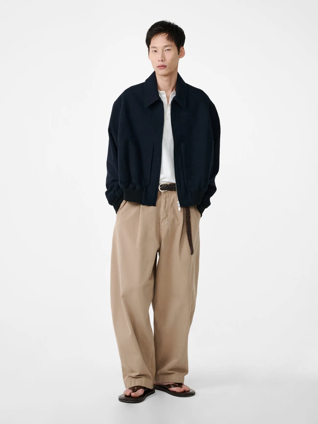 Bridges Wide Leg Denim Pant in Parcel sold by Studio Nicholson product image thumbnail 2