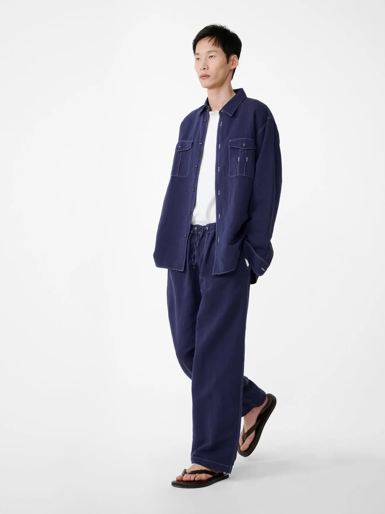 Sonny Drawstring Pant in Indigo sold by Studio Nicholson product image thumbnail 3