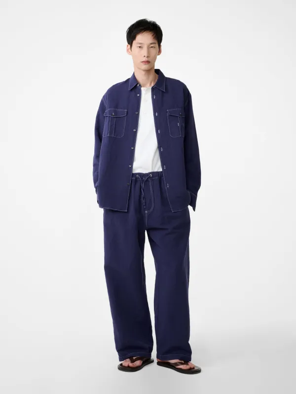 Sonny Drawstring Pant in Indigo made by Studio Nicholson