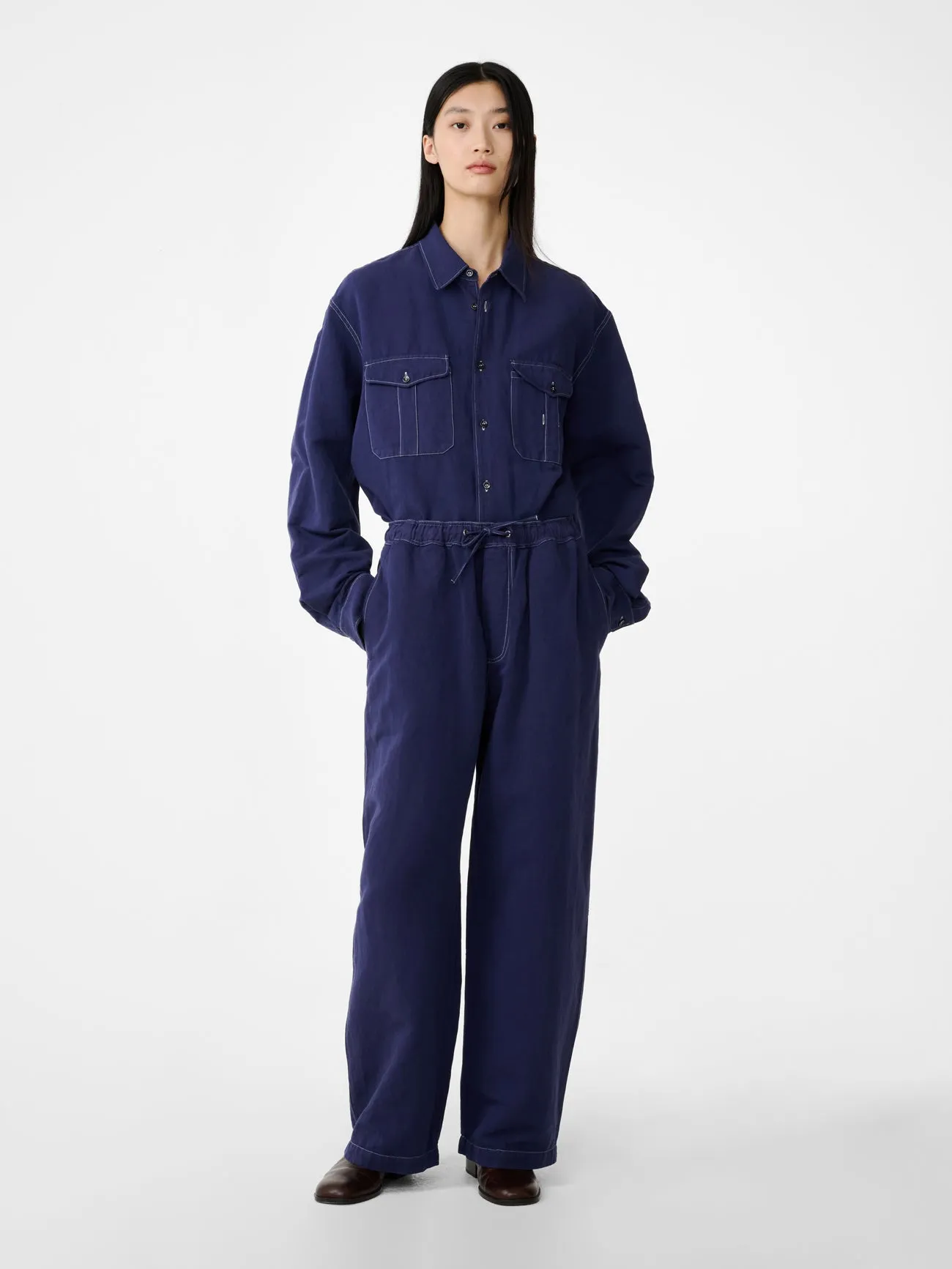 Sonny Drawstring Pant in Indigo sold by Studio Nicholson product image thumbnail 4