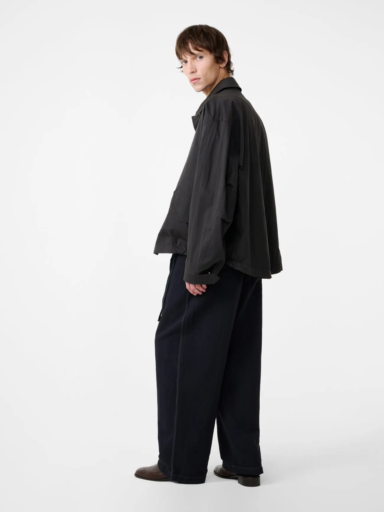 Sonny Drawstring Pant in Black Grape sold by Studio Nicholson product image thumbnail 5