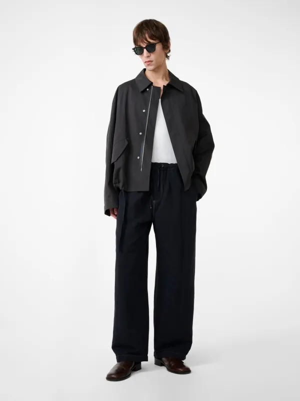 Sonny Drawstring Pant in Black Grape made by Studio Nicholson