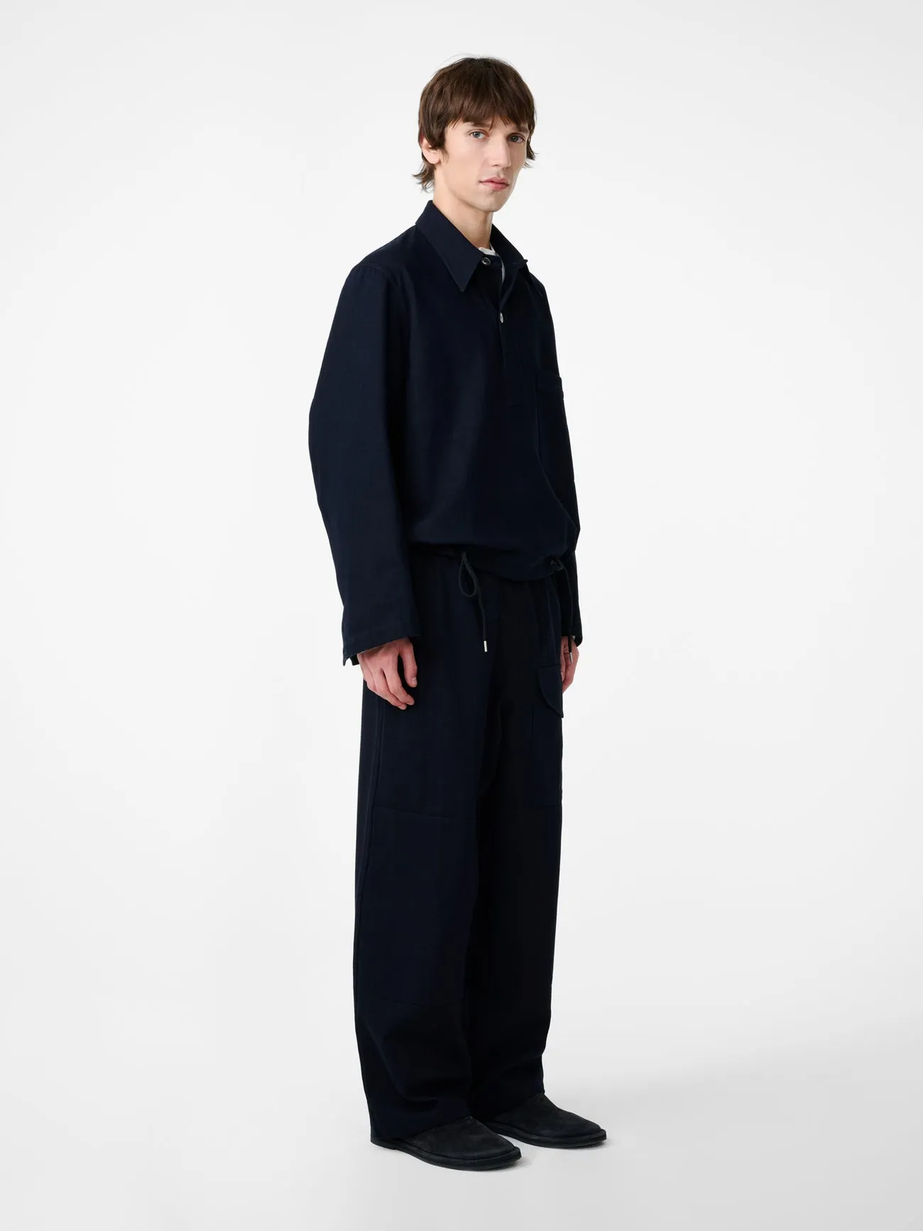 Stowe Polo Shirt in Indigo sold by Studio Nicholson product image thumbnail 4