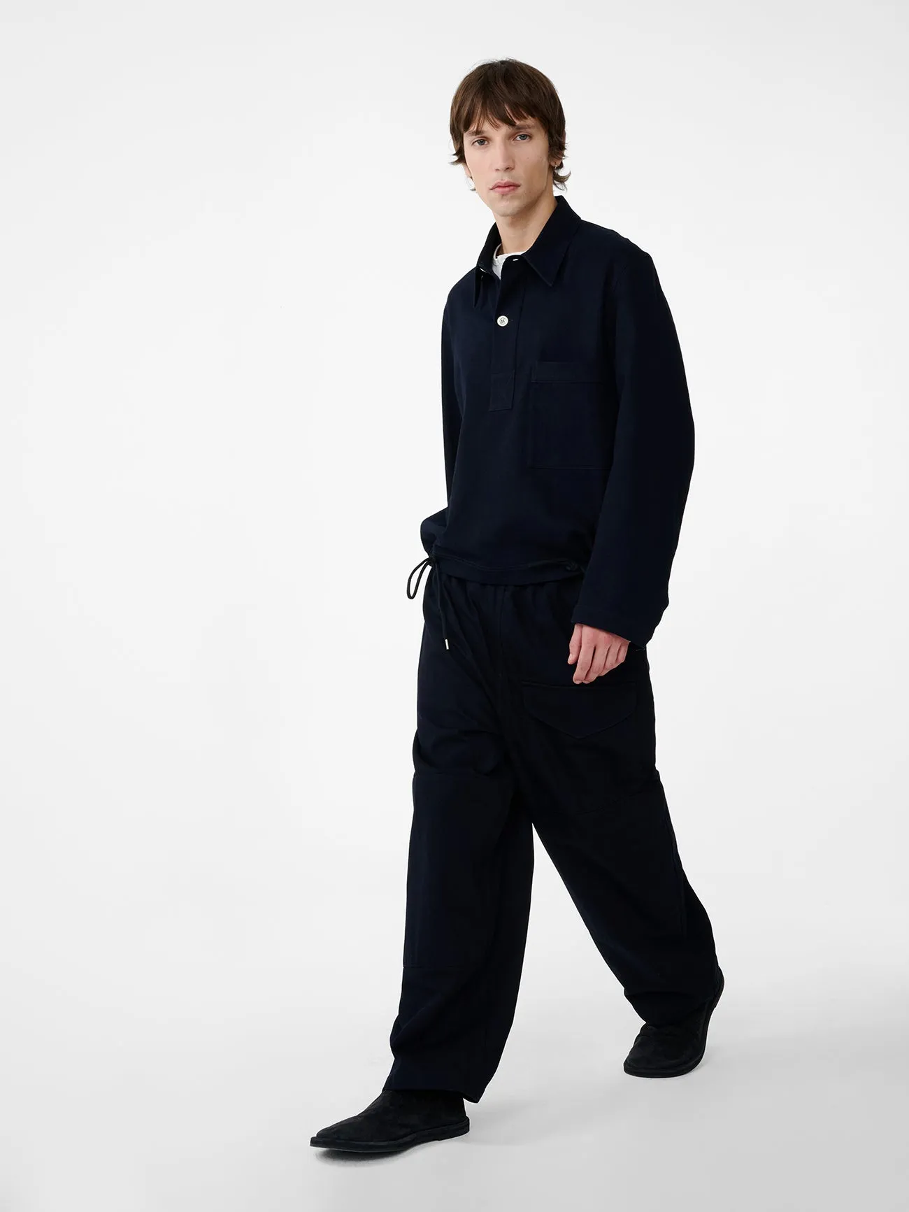 Stowe Polo Shirt in Indigo sold by Studio Nicholson product image thumbnail 2