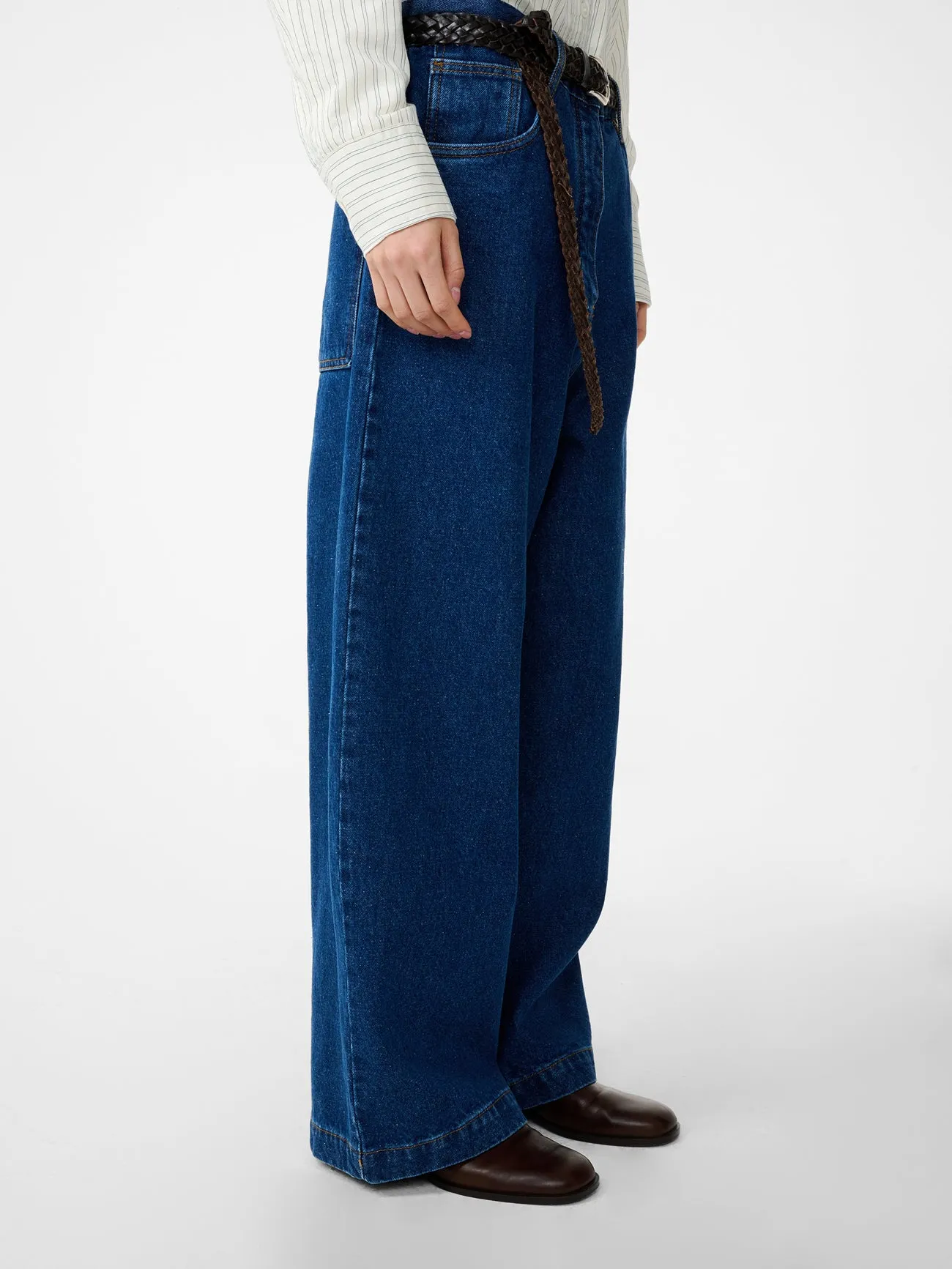 Neive Wide Leg Denim Pant in Indigo Wash sold by Studio Nicholson product image thumbnail 5
