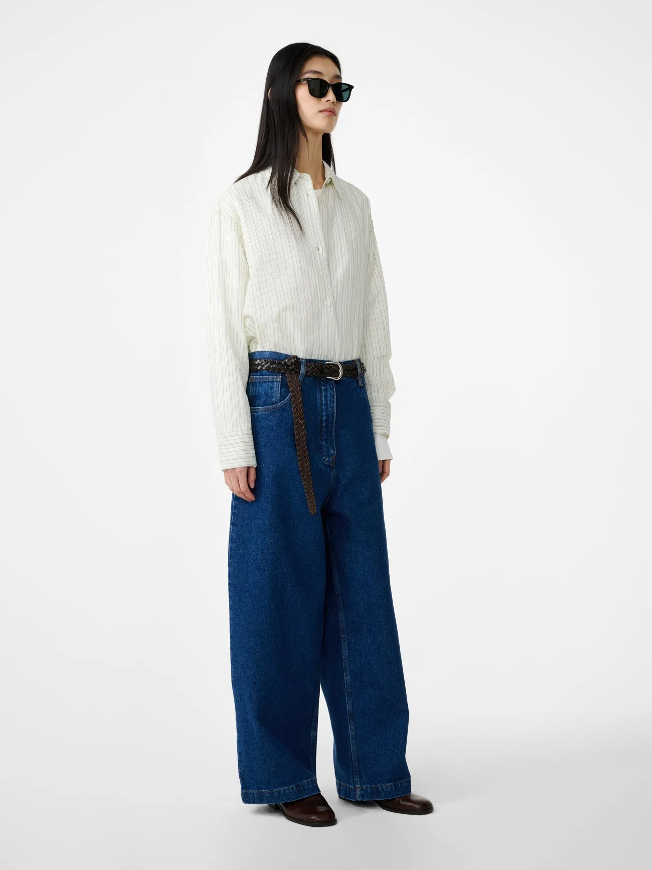 Neive Wide Leg Denim Pant in Indigo Wash sold by Studio Nicholson product image thumbnail 3