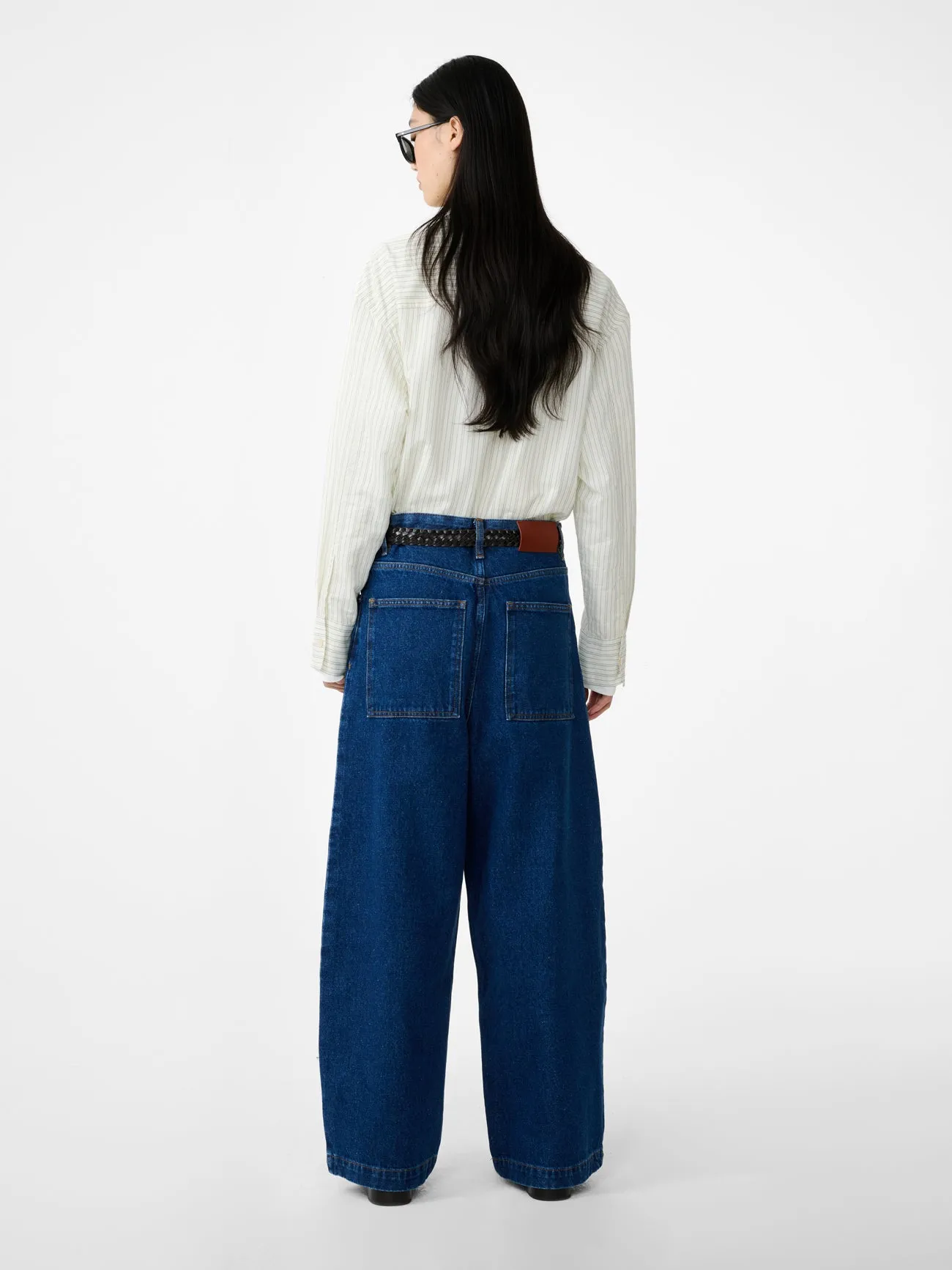 Neive Wide Leg Denim Pant in Indigo Wash sold by Studio Nicholson product image thumbnail 4