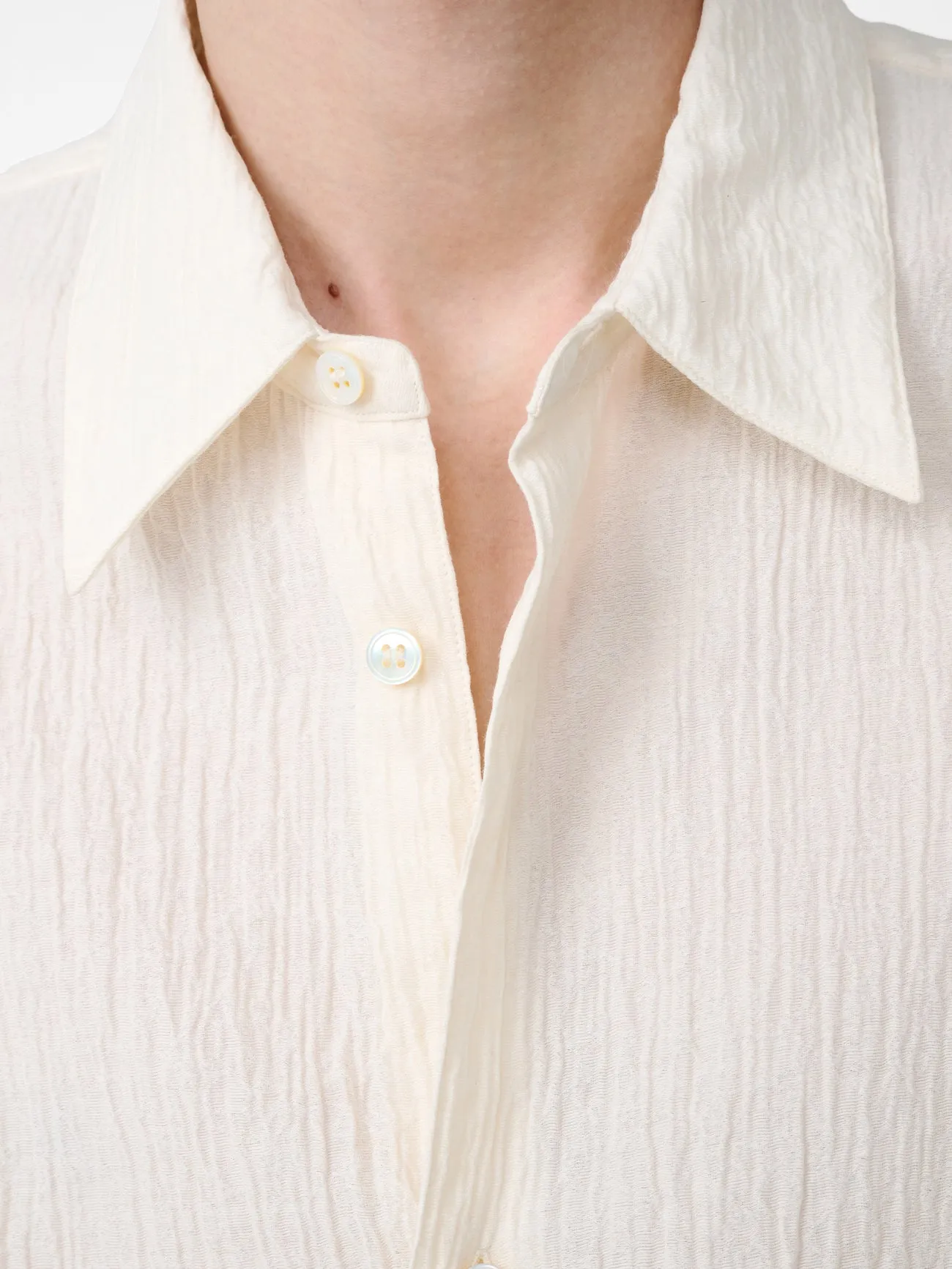 View Matelasse Shirt in Milk sold by Studio Nicholson product image thumbnail 5