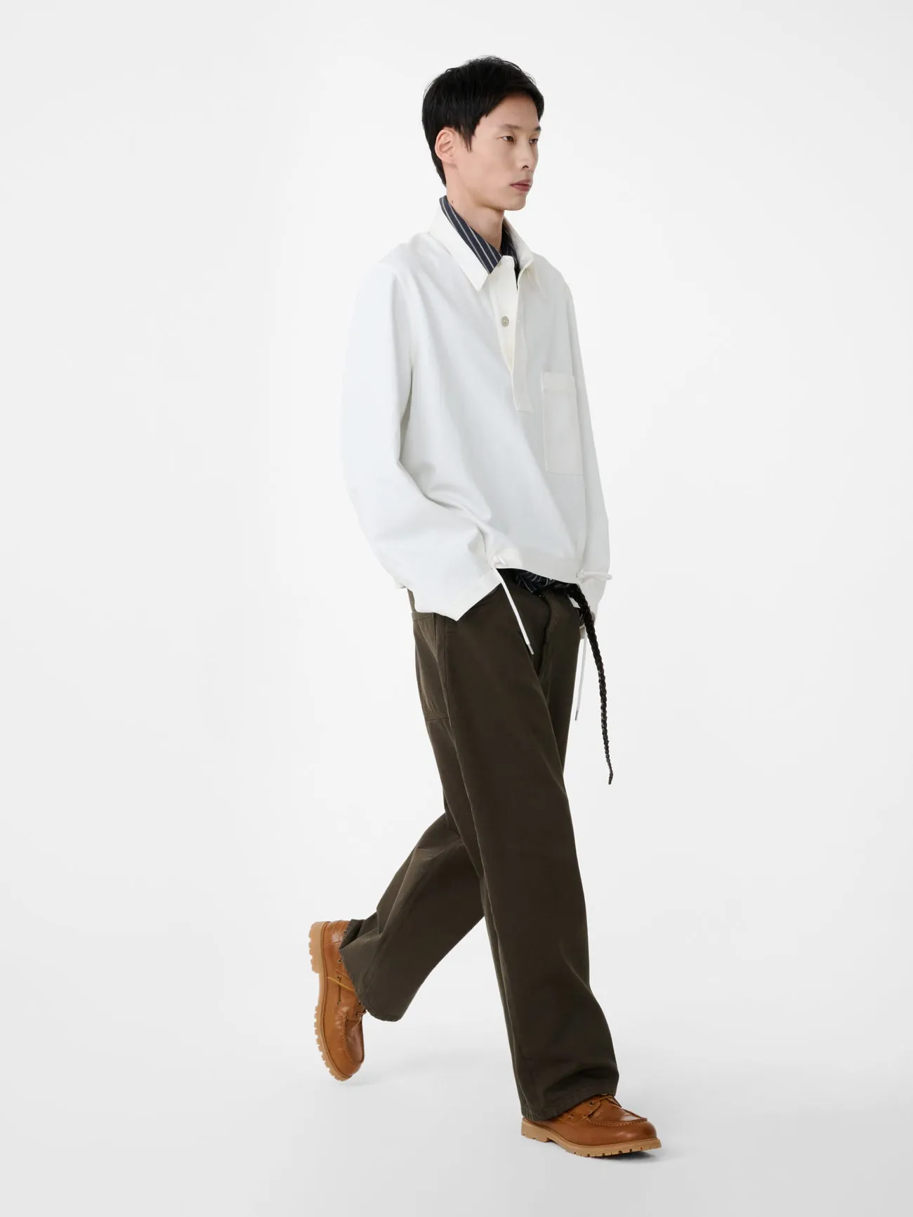 Stowe Polo Shirt in Salt sold by Studio Nicholson product image thumbnail 2