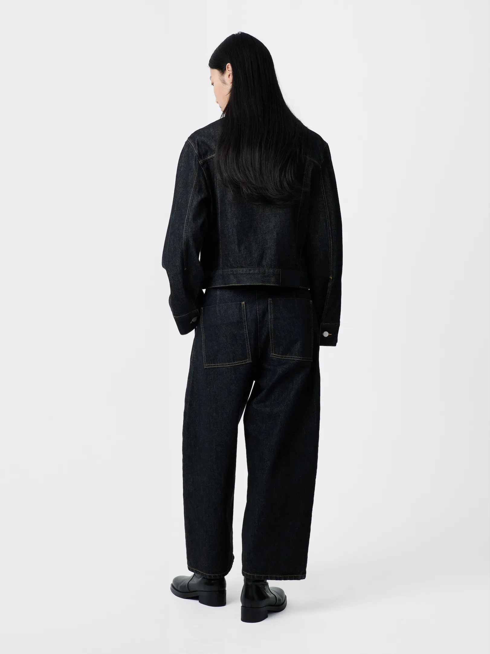 Chalco Italian Wide Leg Denim Pant in Black sold by Studio Nicholson product image thumbnail 3