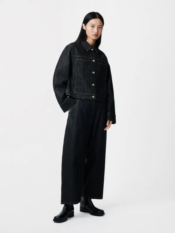Chalco Italian Wide Leg Denim Pant in Black made by Studio Nicholson