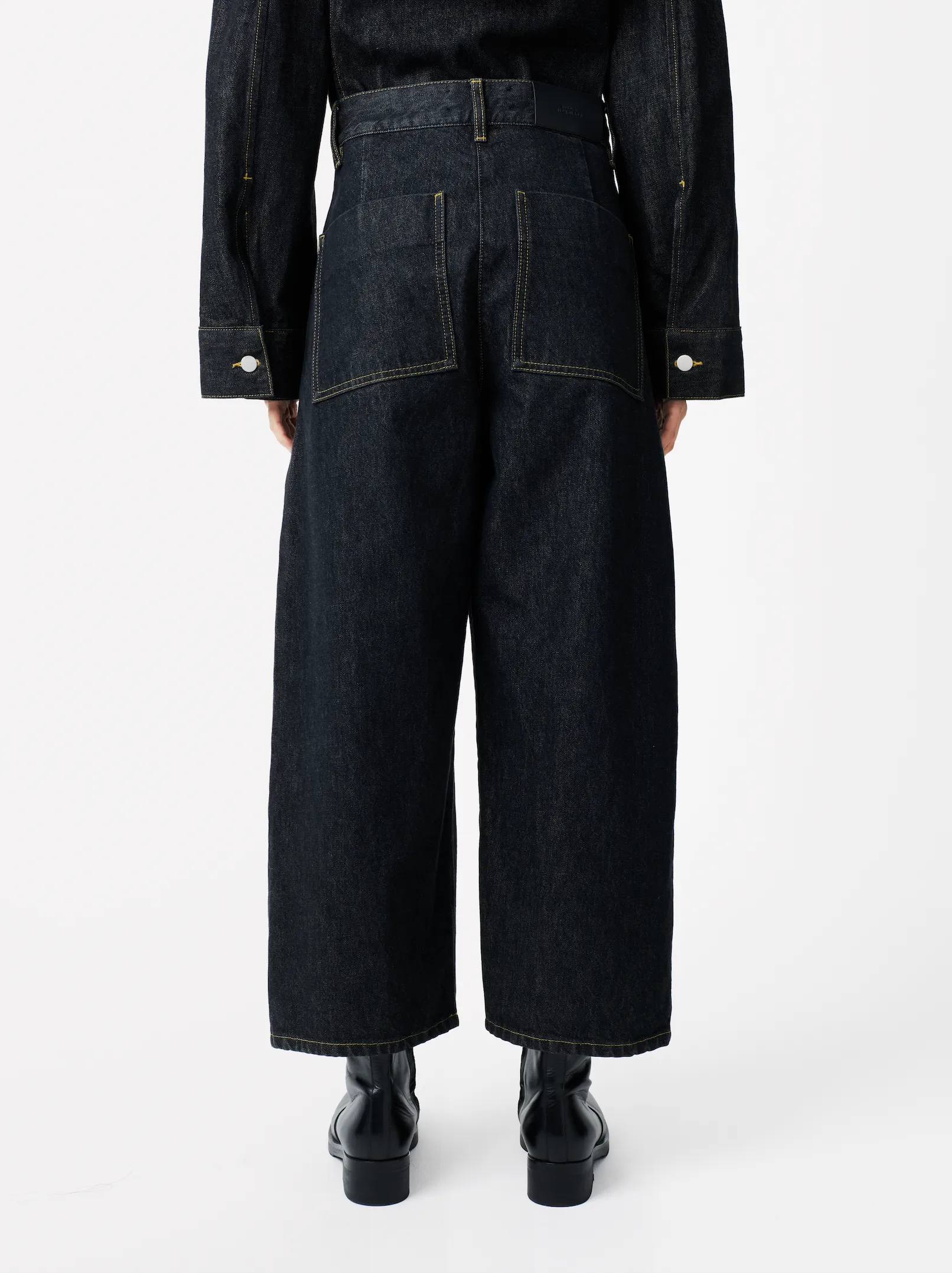 Chalco Italian Wide Leg Denim Pant in Black sold by Studio Nicholson product image thumbnail 5