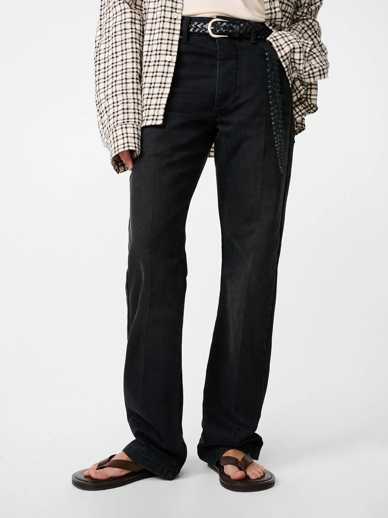 Barra Straight Leg Denim Pant in Faded Black Wash sold by Studio Nicholson product image thumbnail 5
