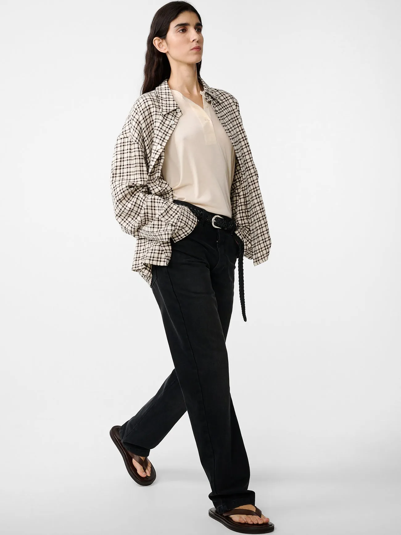 Barra Straight Leg Denim Pant in Faded Black Wash sold by Studio Nicholson product image thumbnail 4