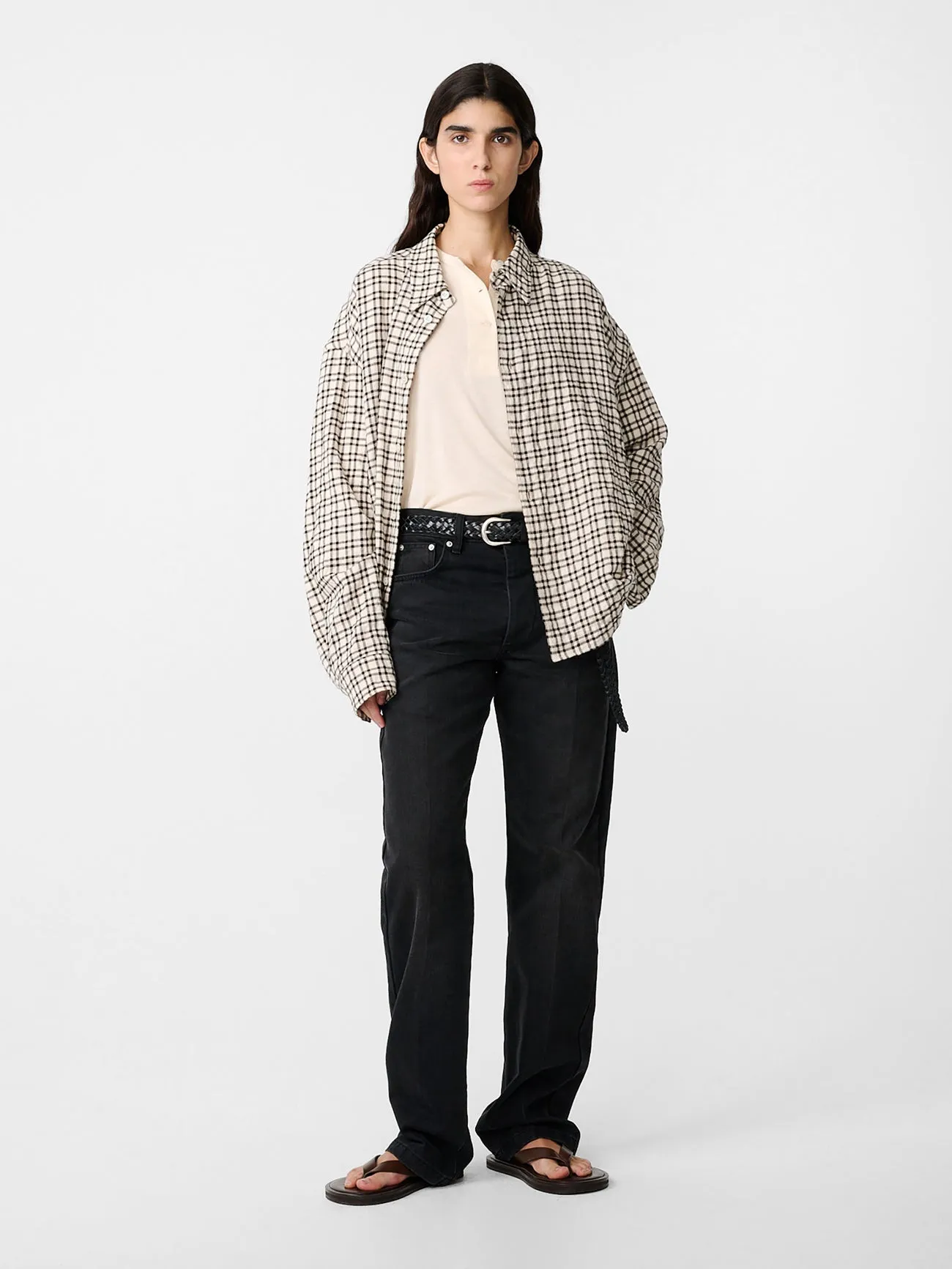 Barra Straight Leg Denim Pant in Faded Black Wash sold by Studio Nicholson