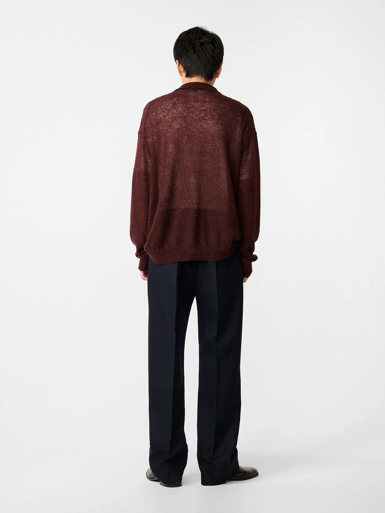 Hamto Cardigan in Mulberry sold by Studio Nicholson product image thumbnail 3