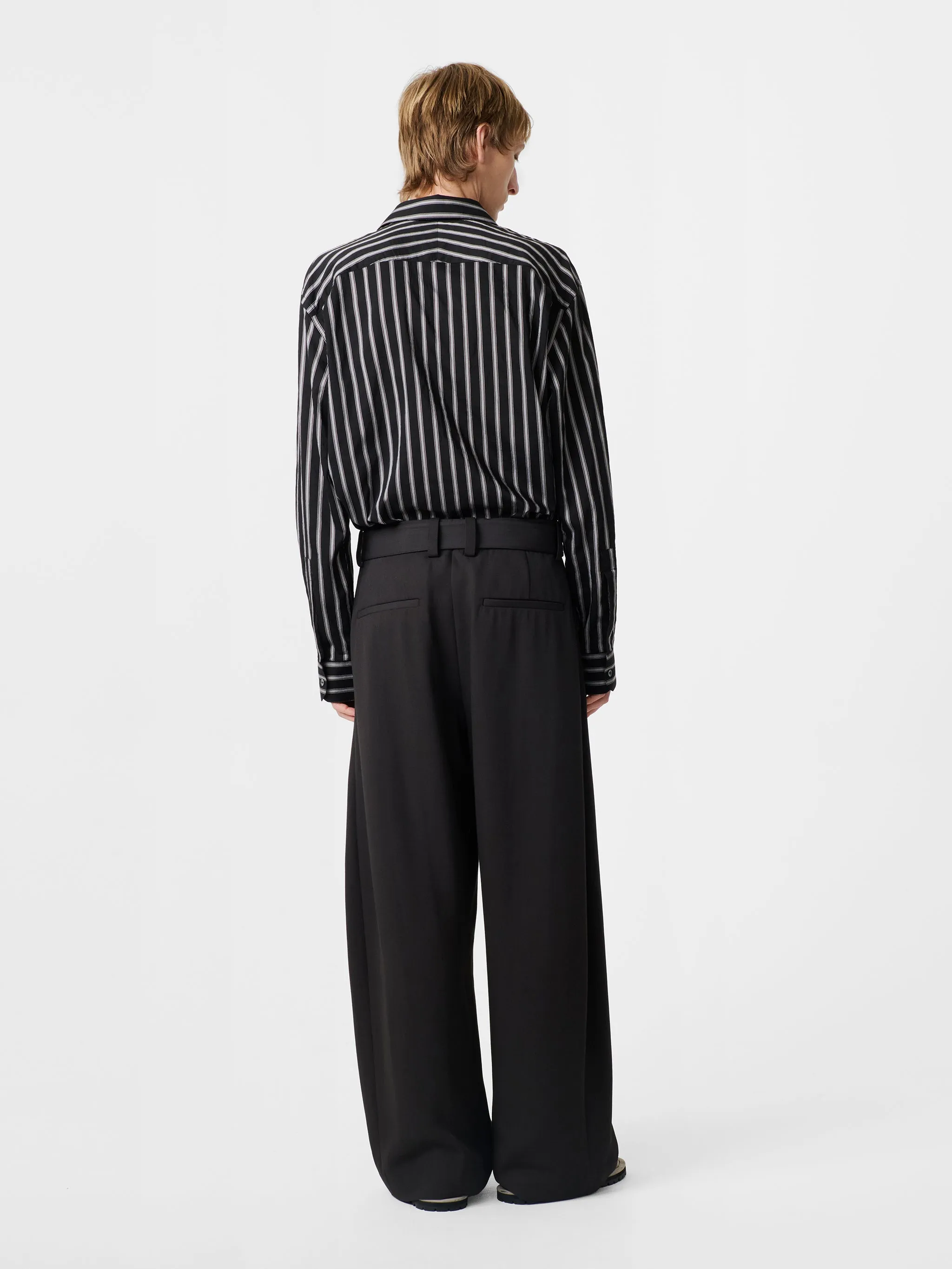 Vital Wool Belted Pant in Oil sold by Studio Nicholson product image thumbnail 4