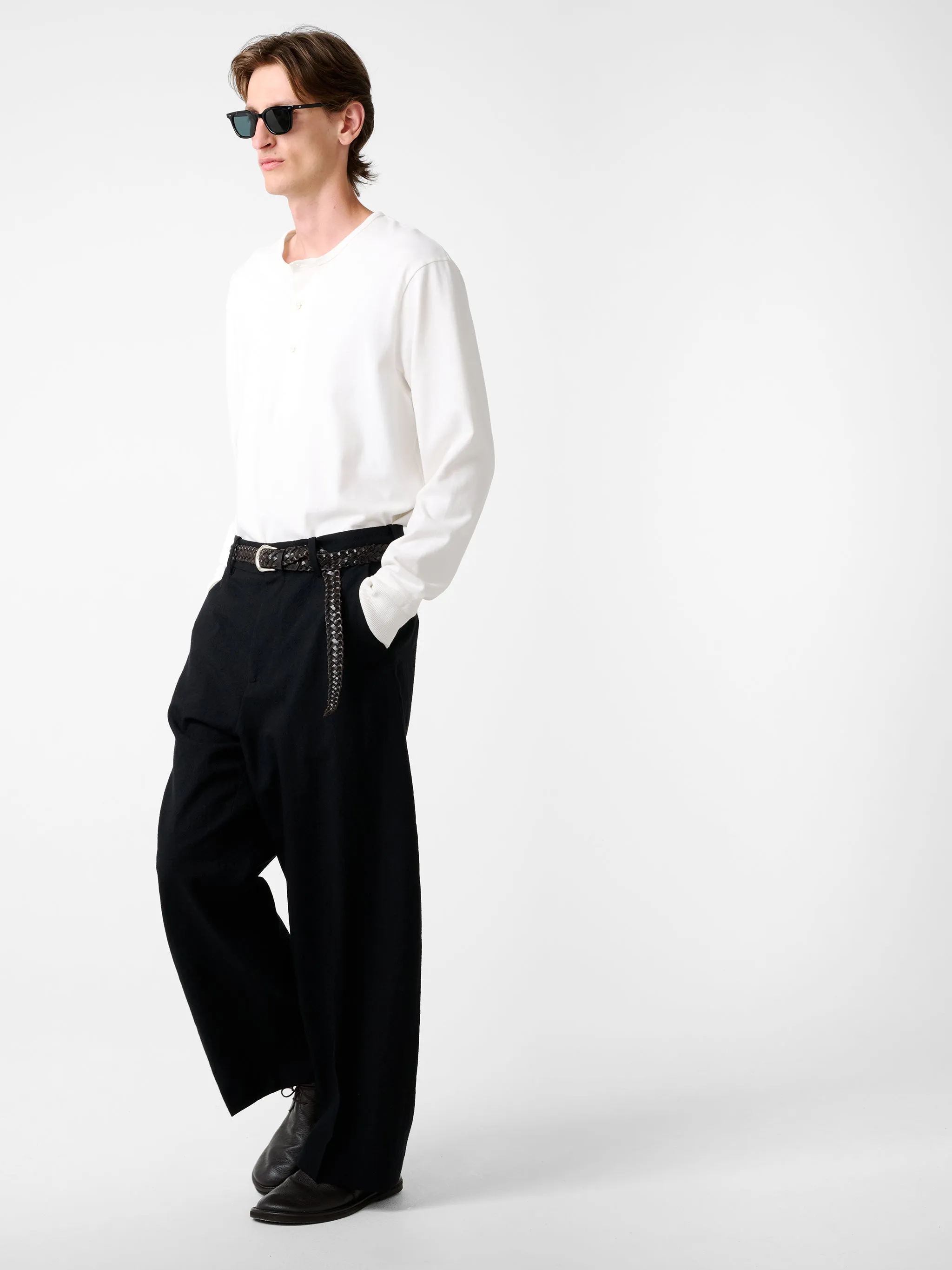 Kuyto Long Sleeve Jersey in Parchment sold by Studio Nicholson product image thumbnail 5