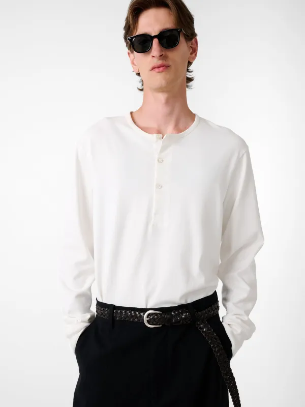 Kuyto Long Sleeve Jersey in Parchment made by Studio Nicholson
