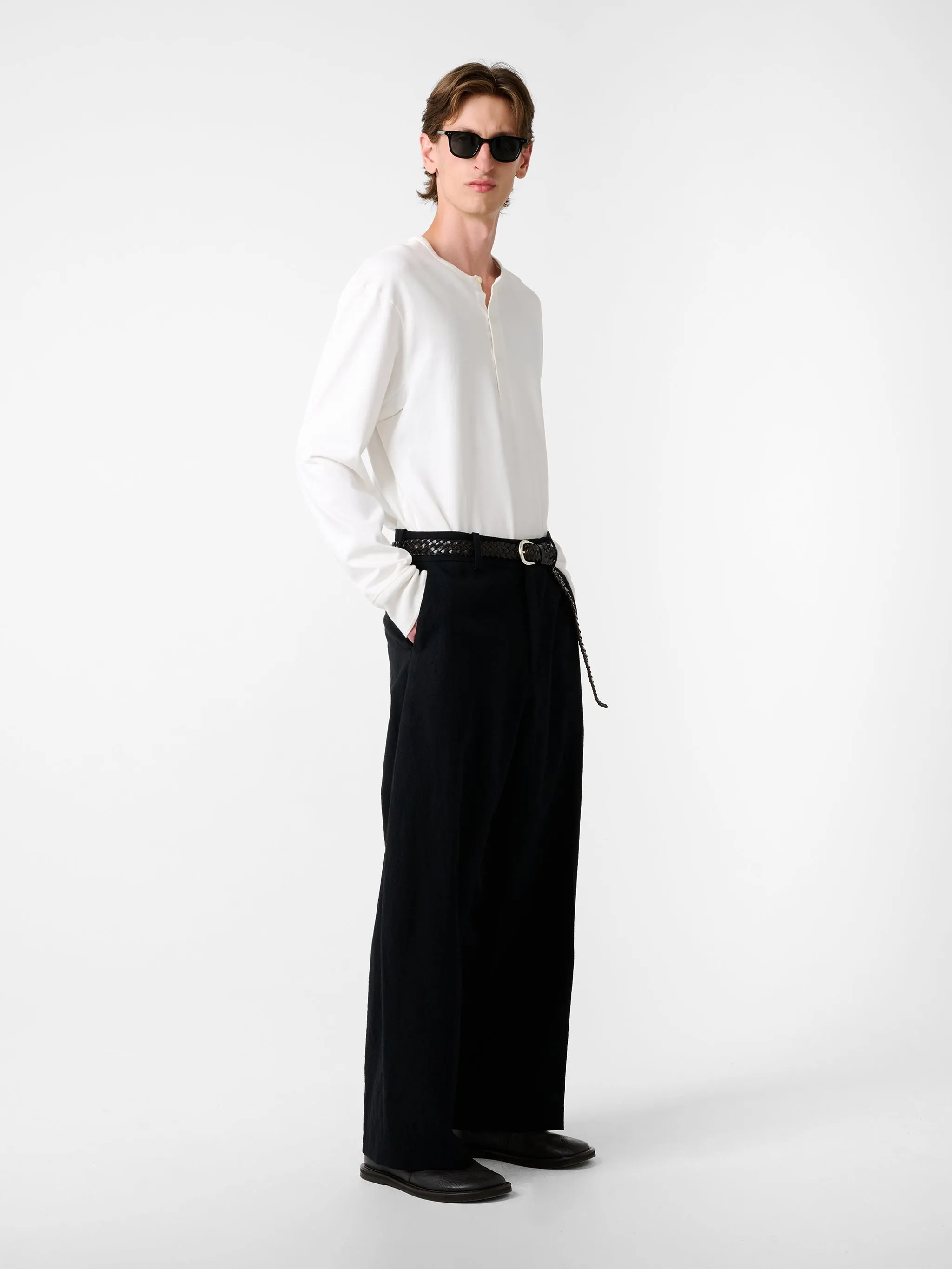 Kuyto Long Sleeve Jersey in Parchment sold by Studio Nicholson product image thumbnail 3