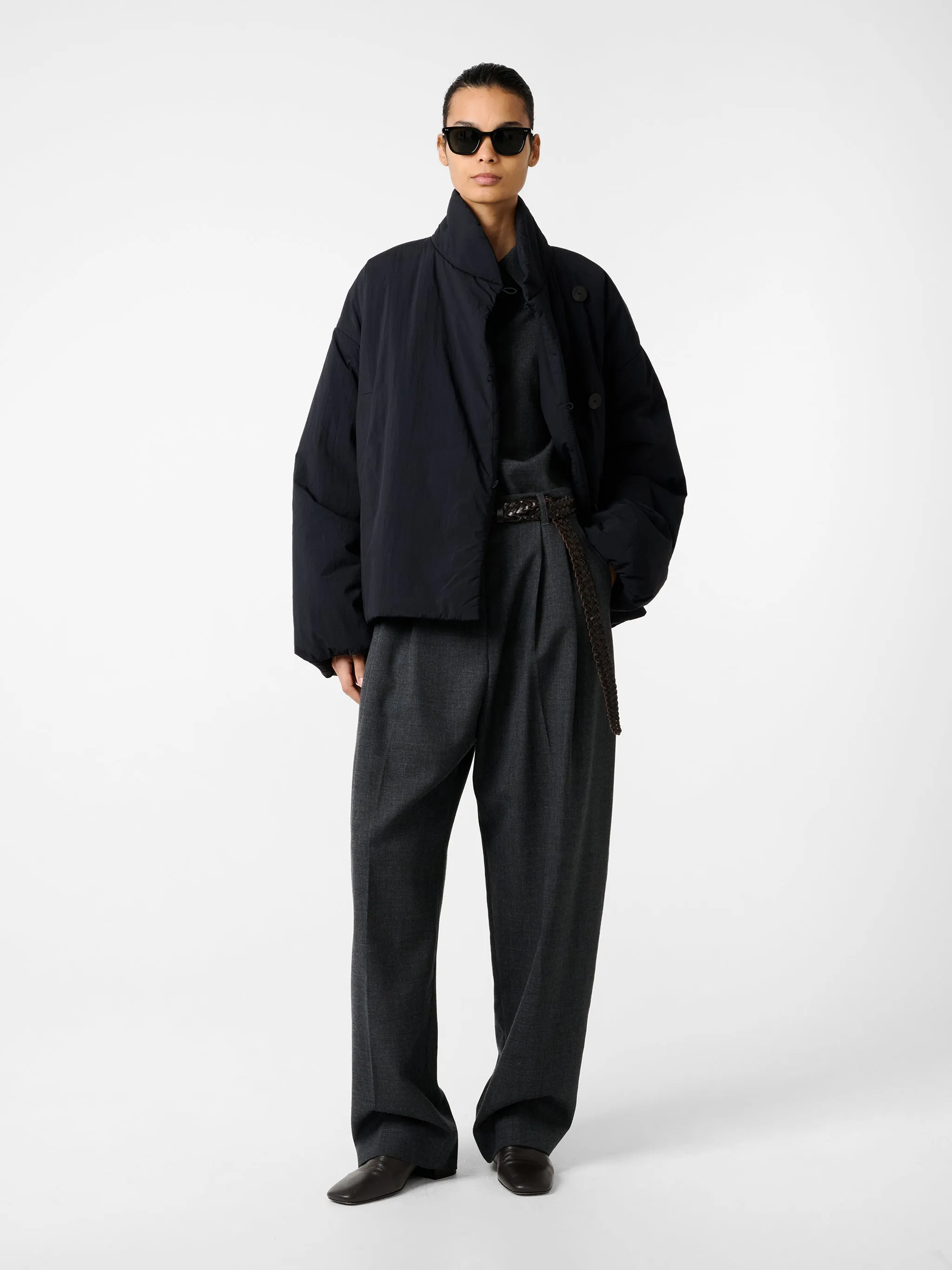 Vaner Puffer Jacket in Darkest Navy sold by Studio Nicholson product image thumbnail 3