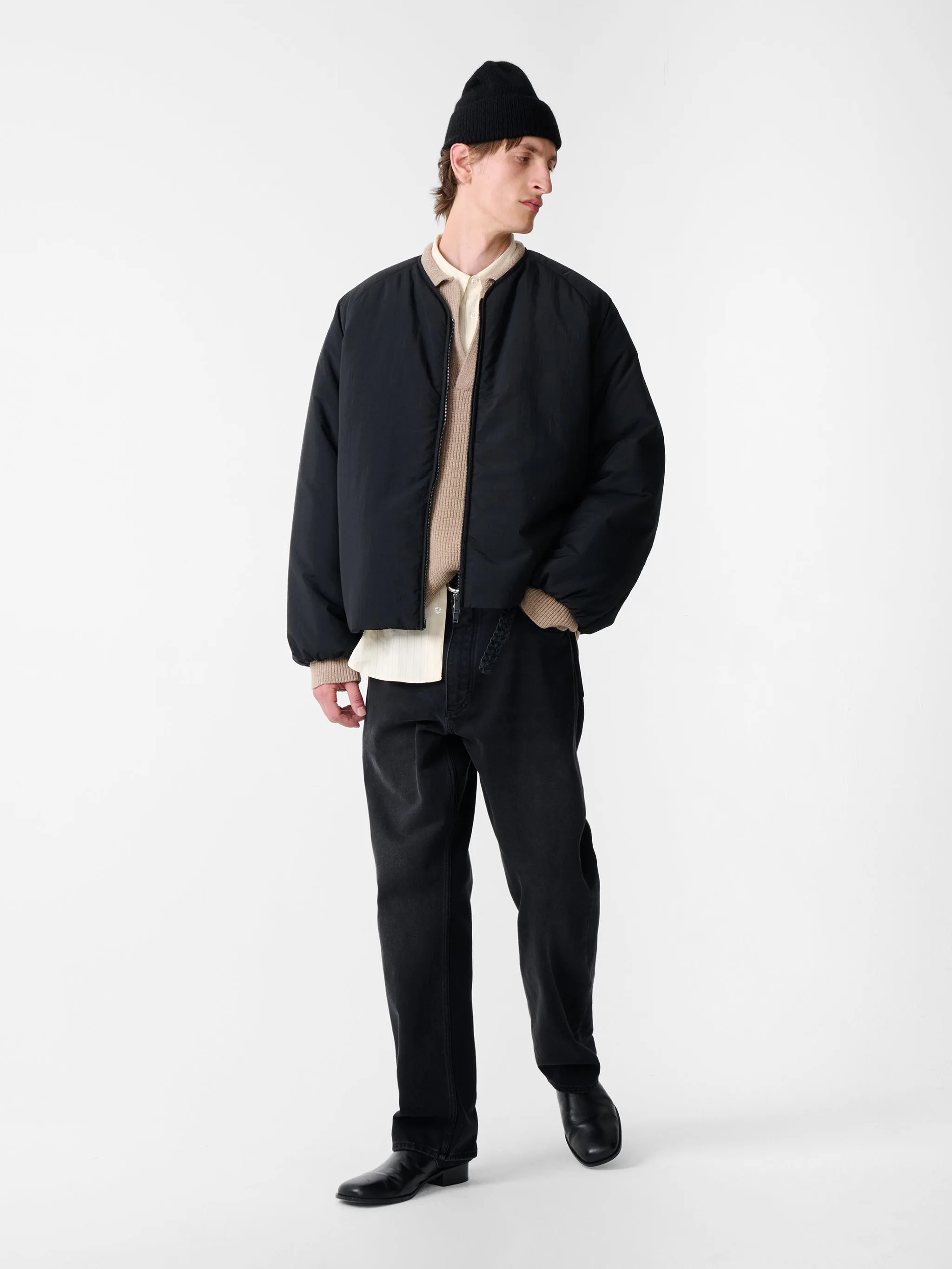 Nicio Puffer Jacket in Darkest Navy sold by Studio Nicholson product image thumbnail 5