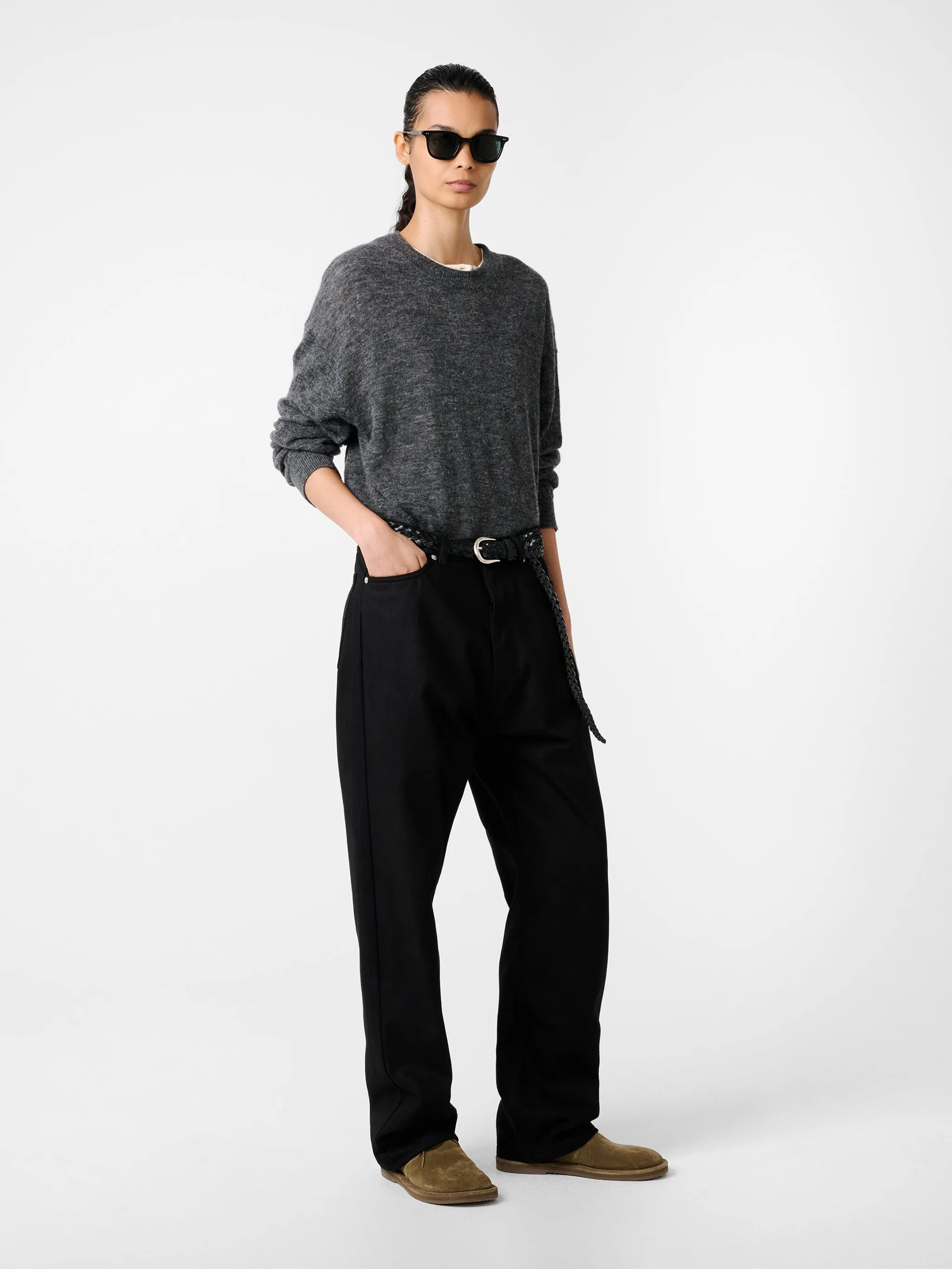Marylebone Straight Leg Denim Pant in Black sold by Studio Nicholson product image thumbnail 2