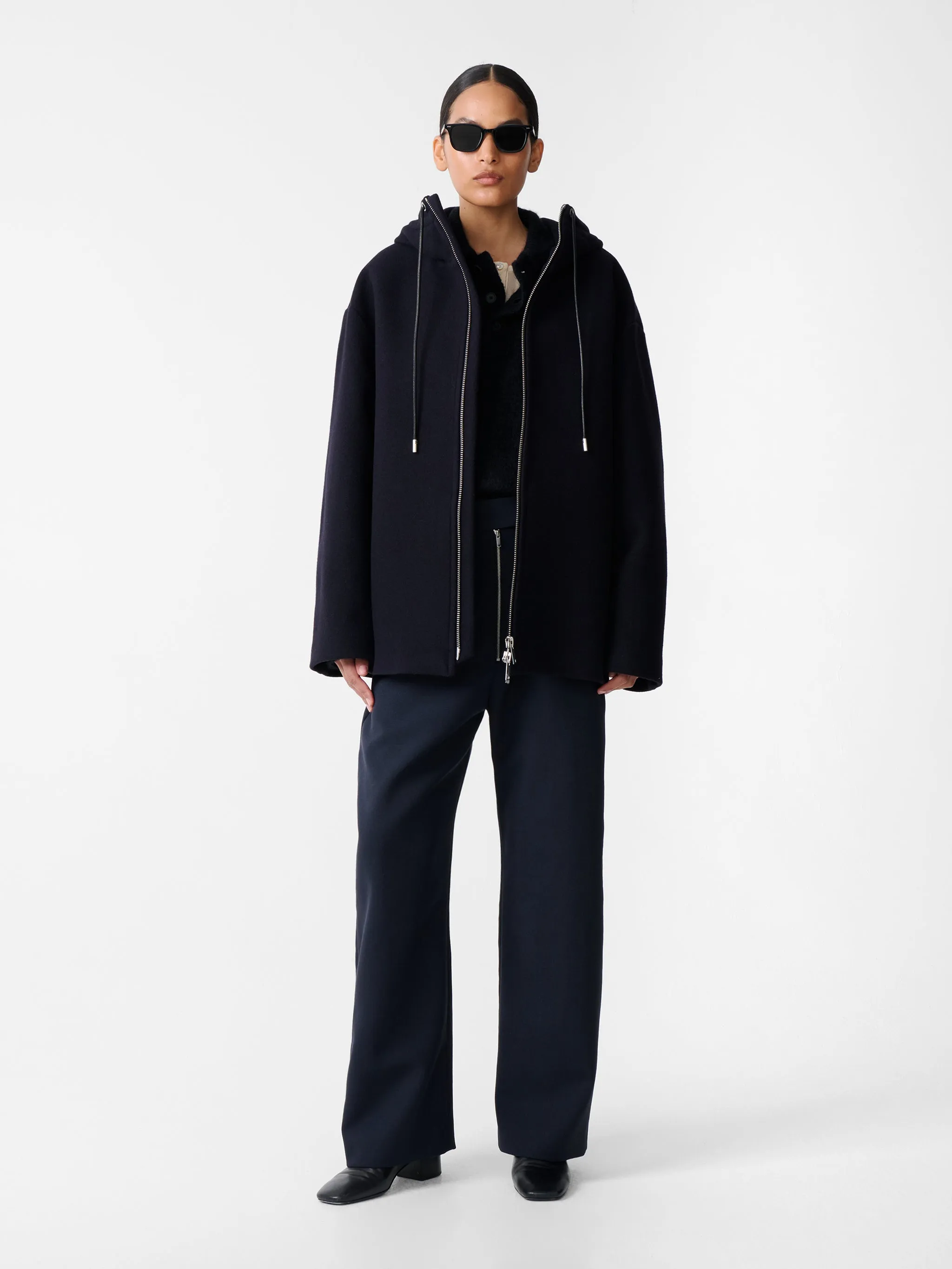 Etna Wool Jacket in Dark Navy sold by Studio Nicholson product image thumbnail 2