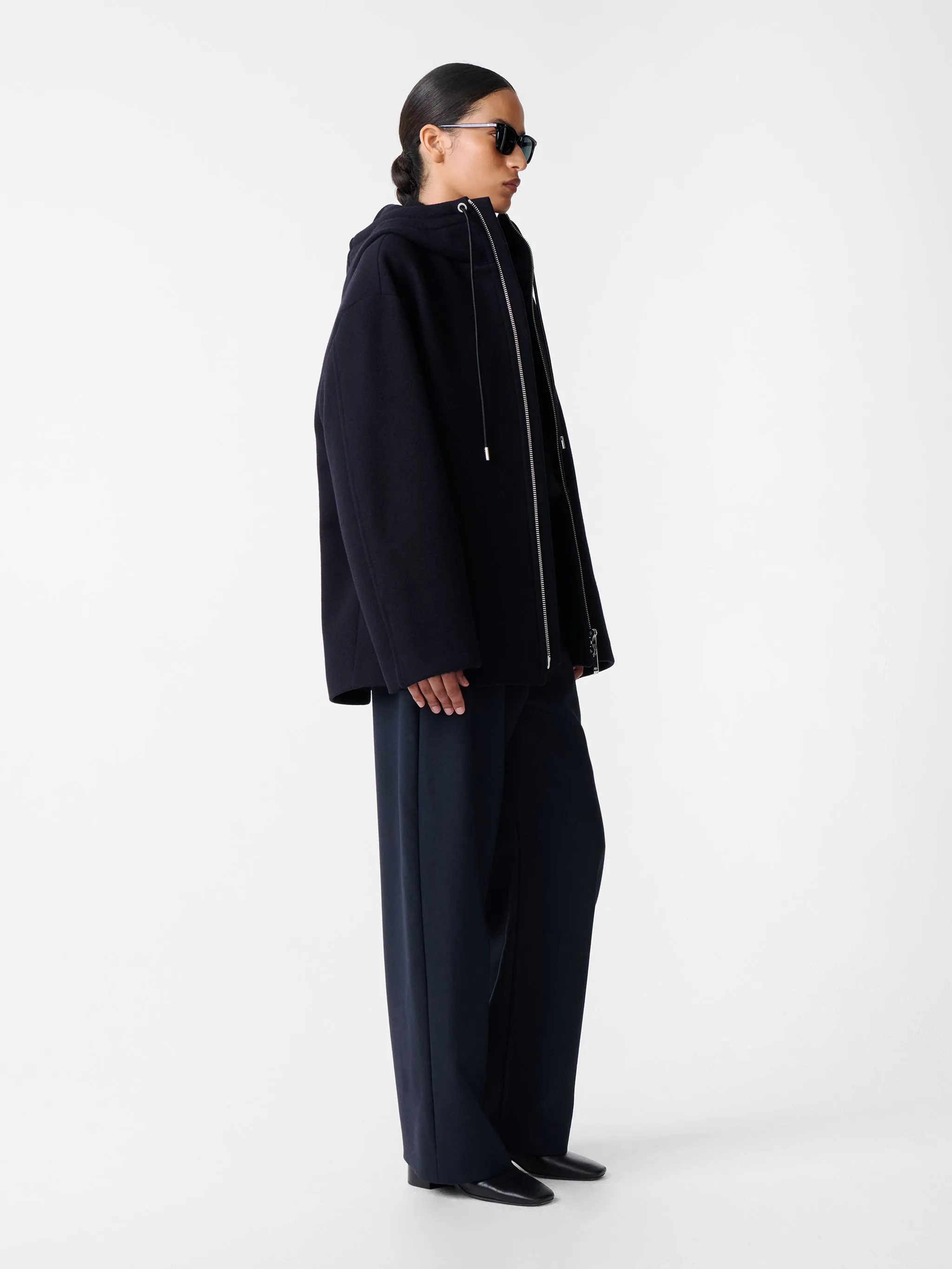 Etna Wool Jacket in Dark Navy sold by Studio Nicholson product image thumbnail 3