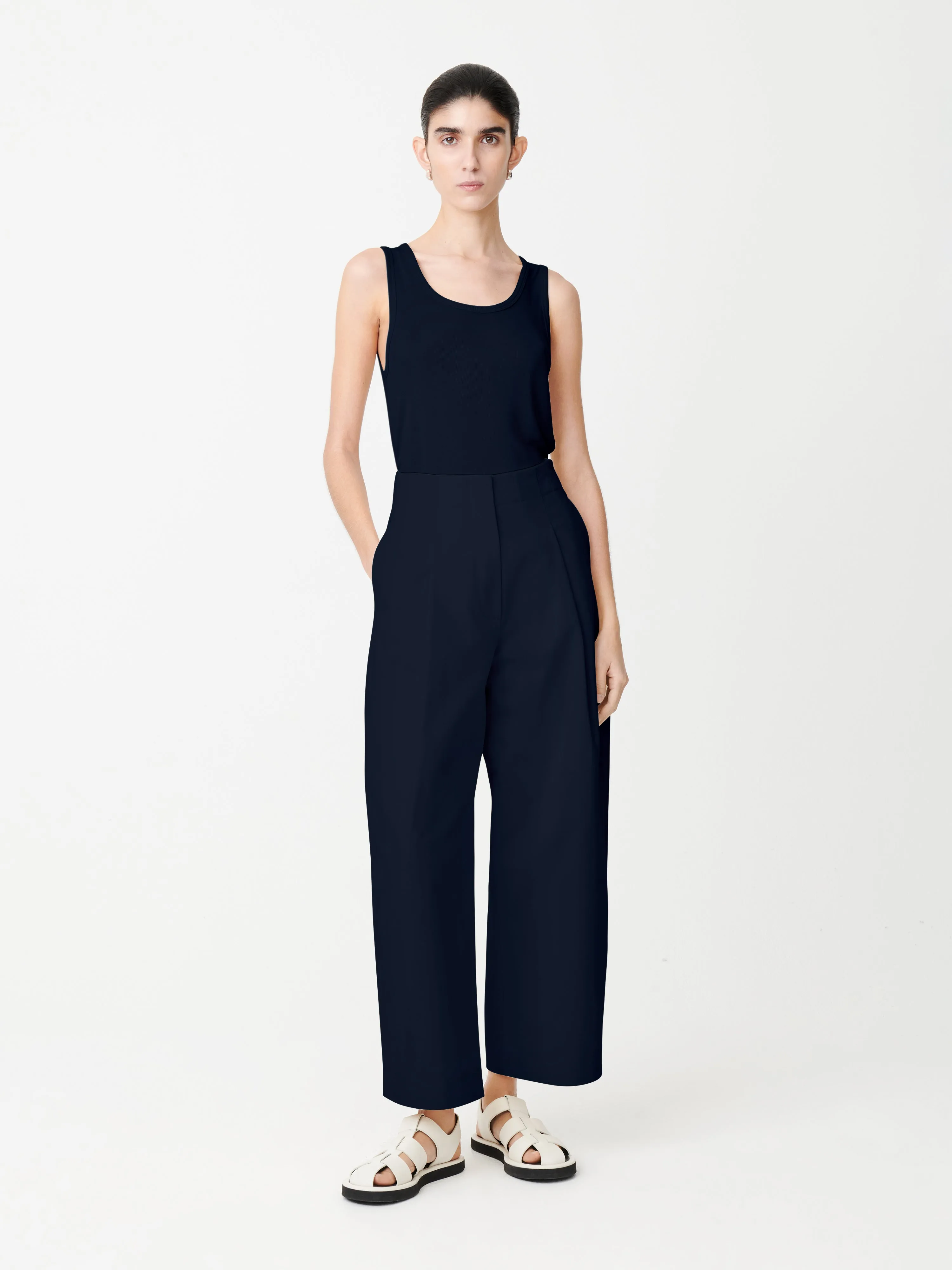 Dordoni Pleated Pant in Dark Navy sold by Studio Nicholson