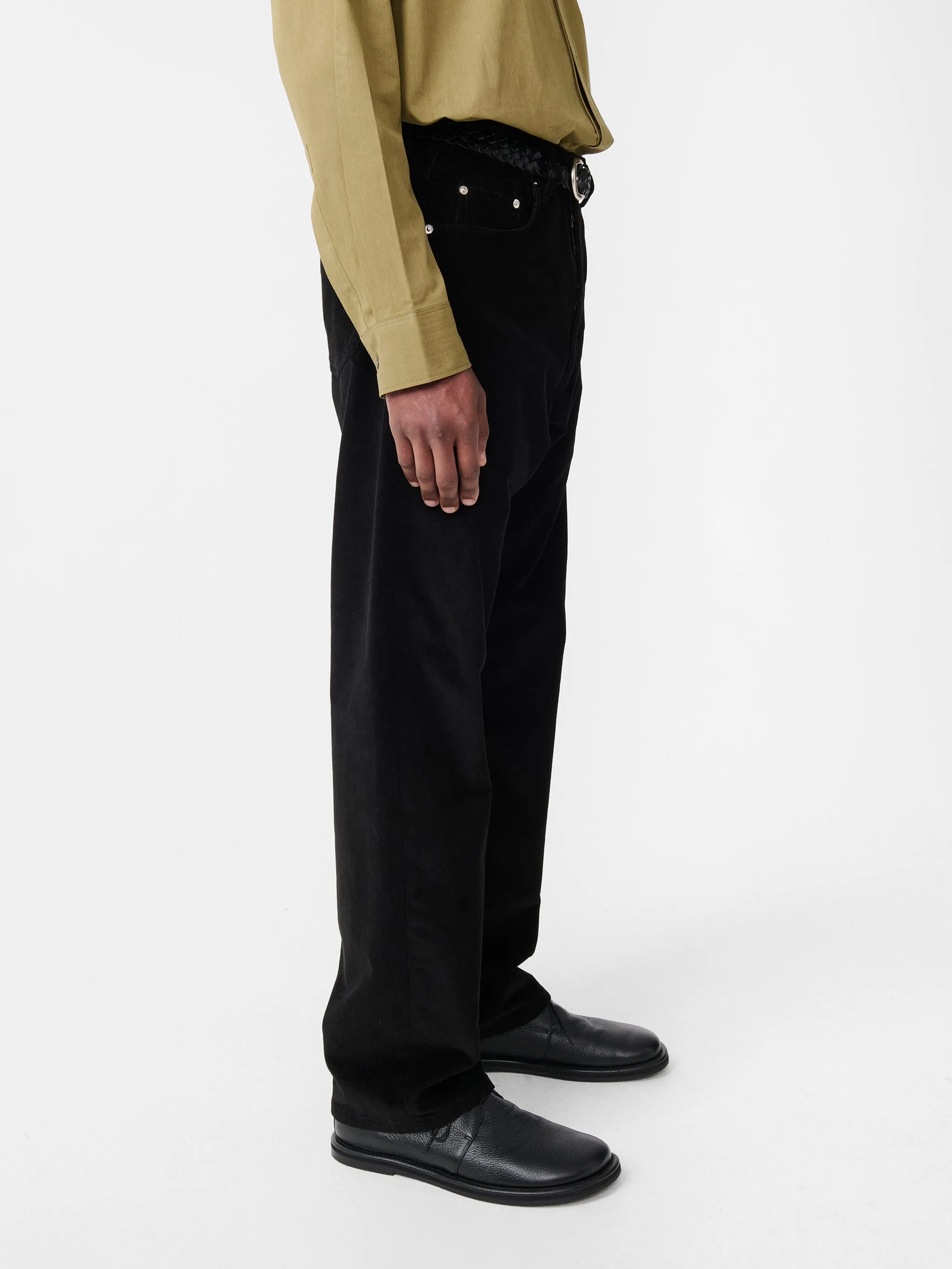 Riso Corduroy Straight Leg Pant in Black sold by Studio Nicholson product image thumbnail 4